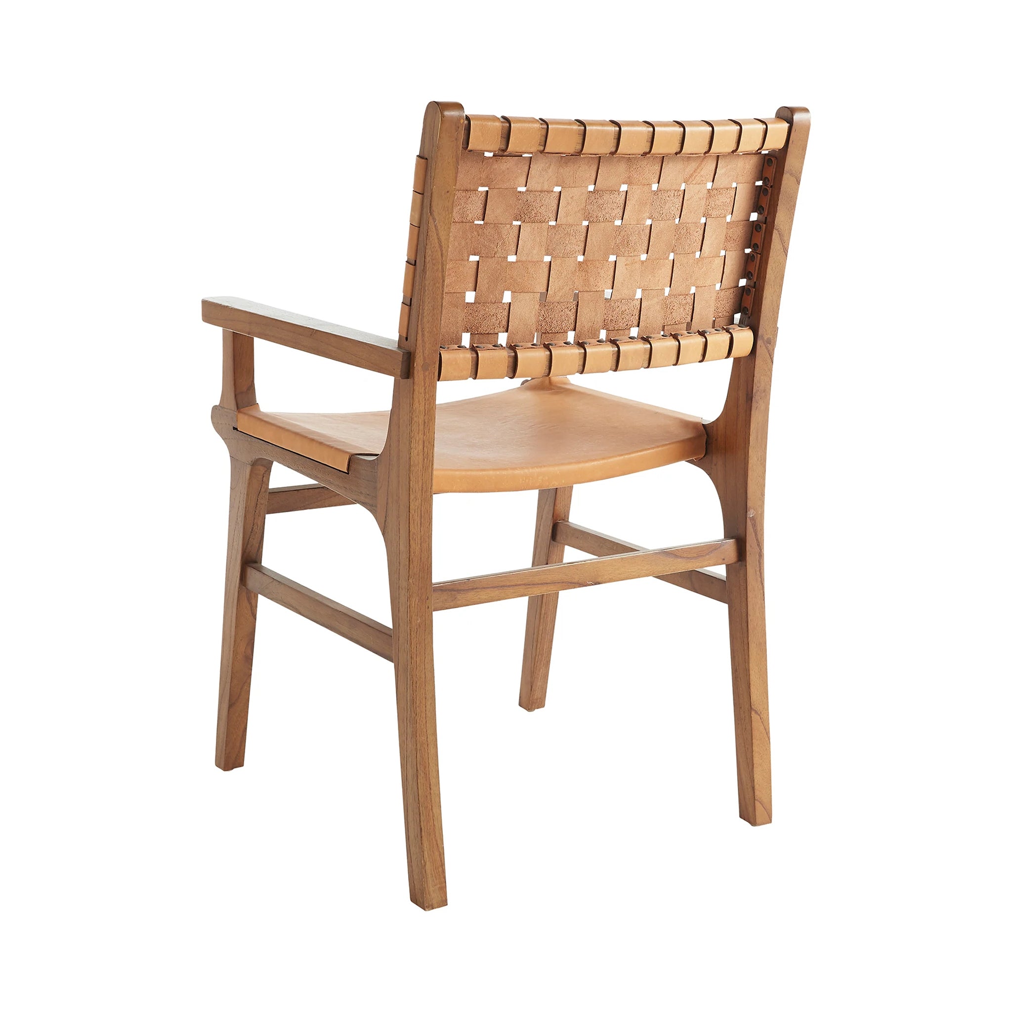 Woven Leather Dining Arm Chair