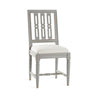 Front View of the Gustavian Dining Chair (Color - Light Gray) on a White Background