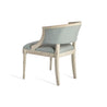 Rear View Of Gustavian Tub Chair With Slate Blue Cloth