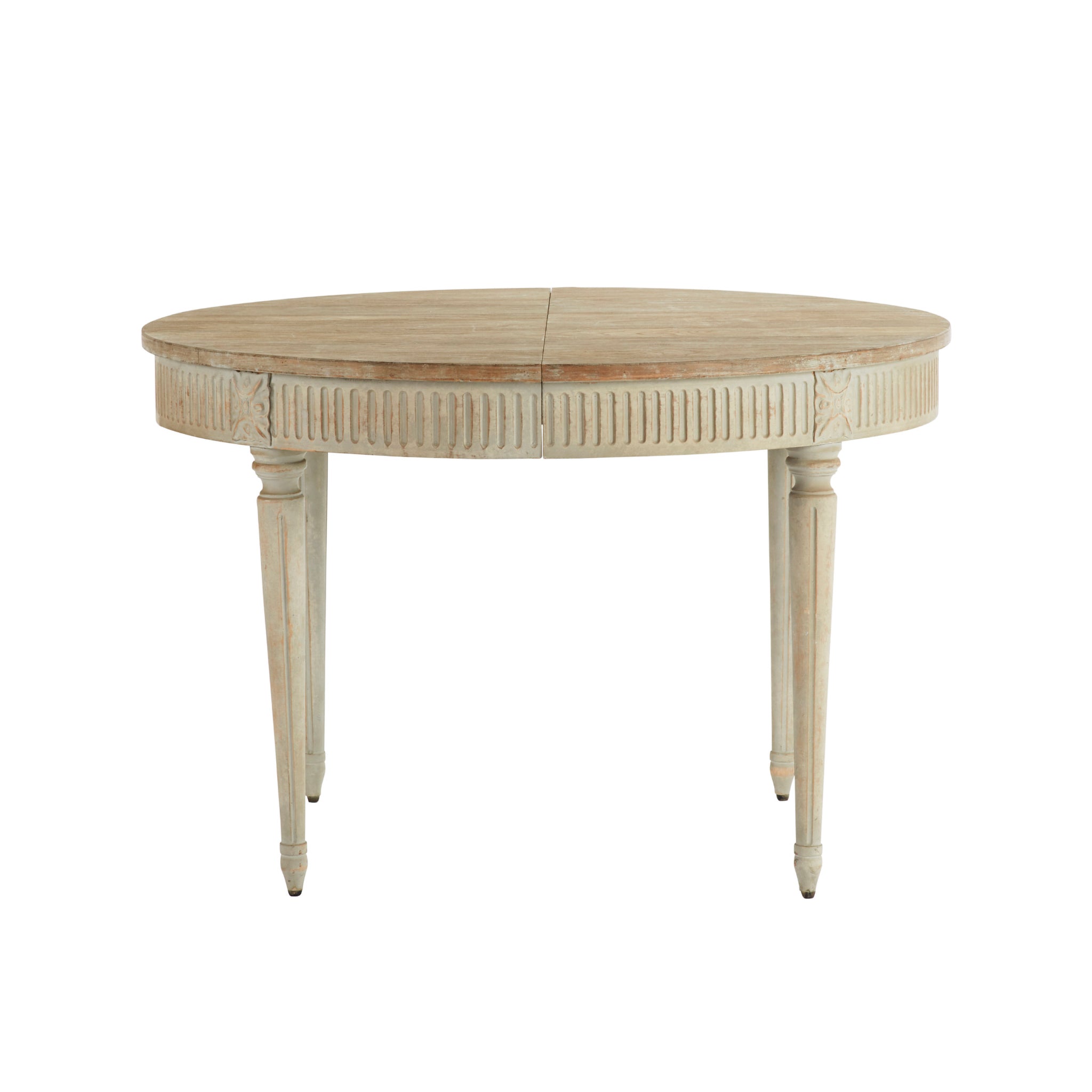 Gustavian Extension Table - Natural Full View with White Background