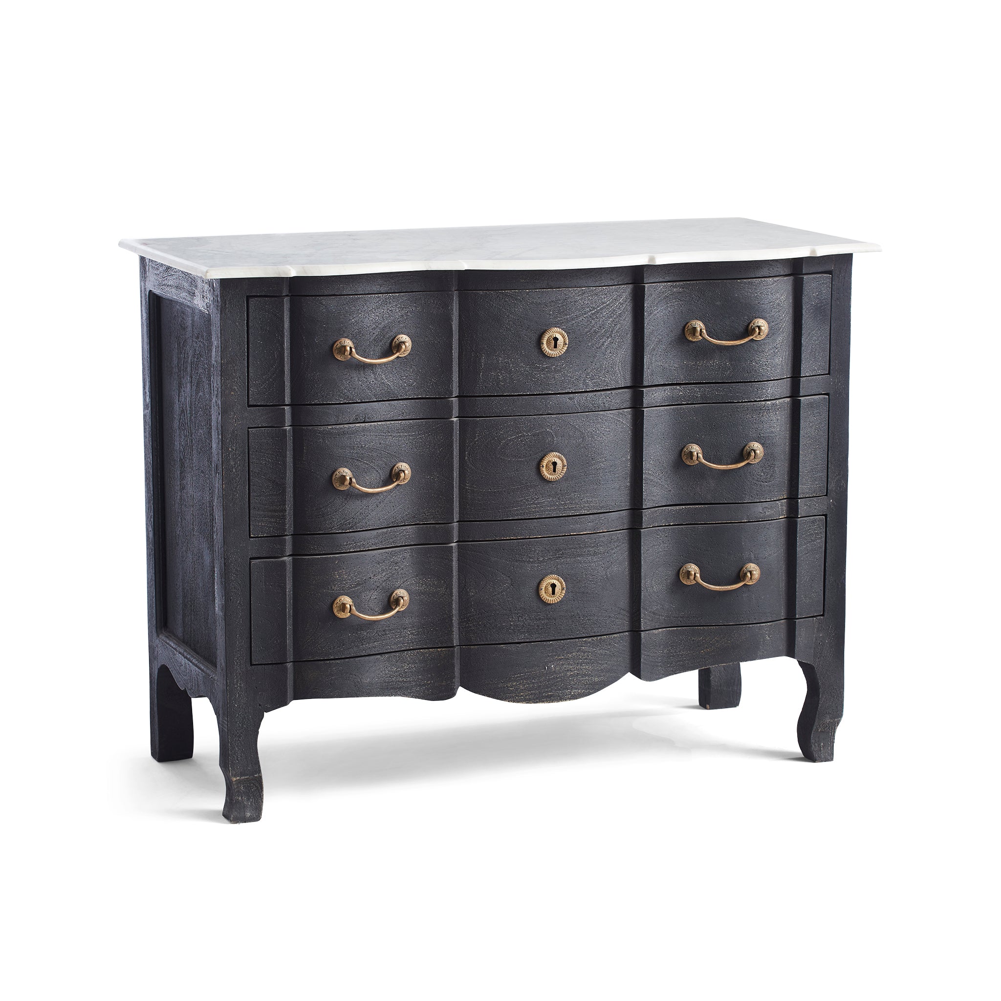 Serpentine Chest with Marble Top