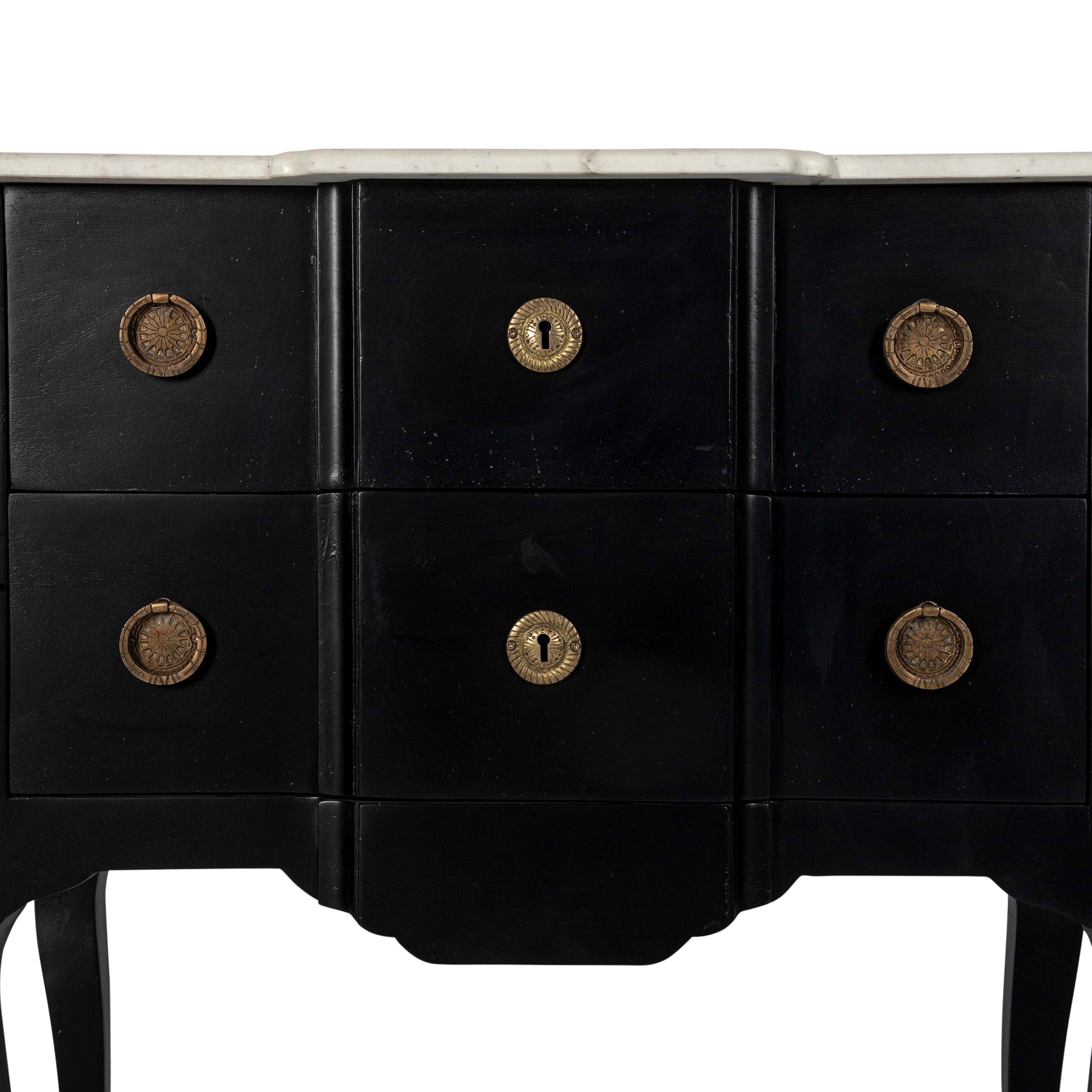 Closeup Front View of the Directoire Chest on a White Background