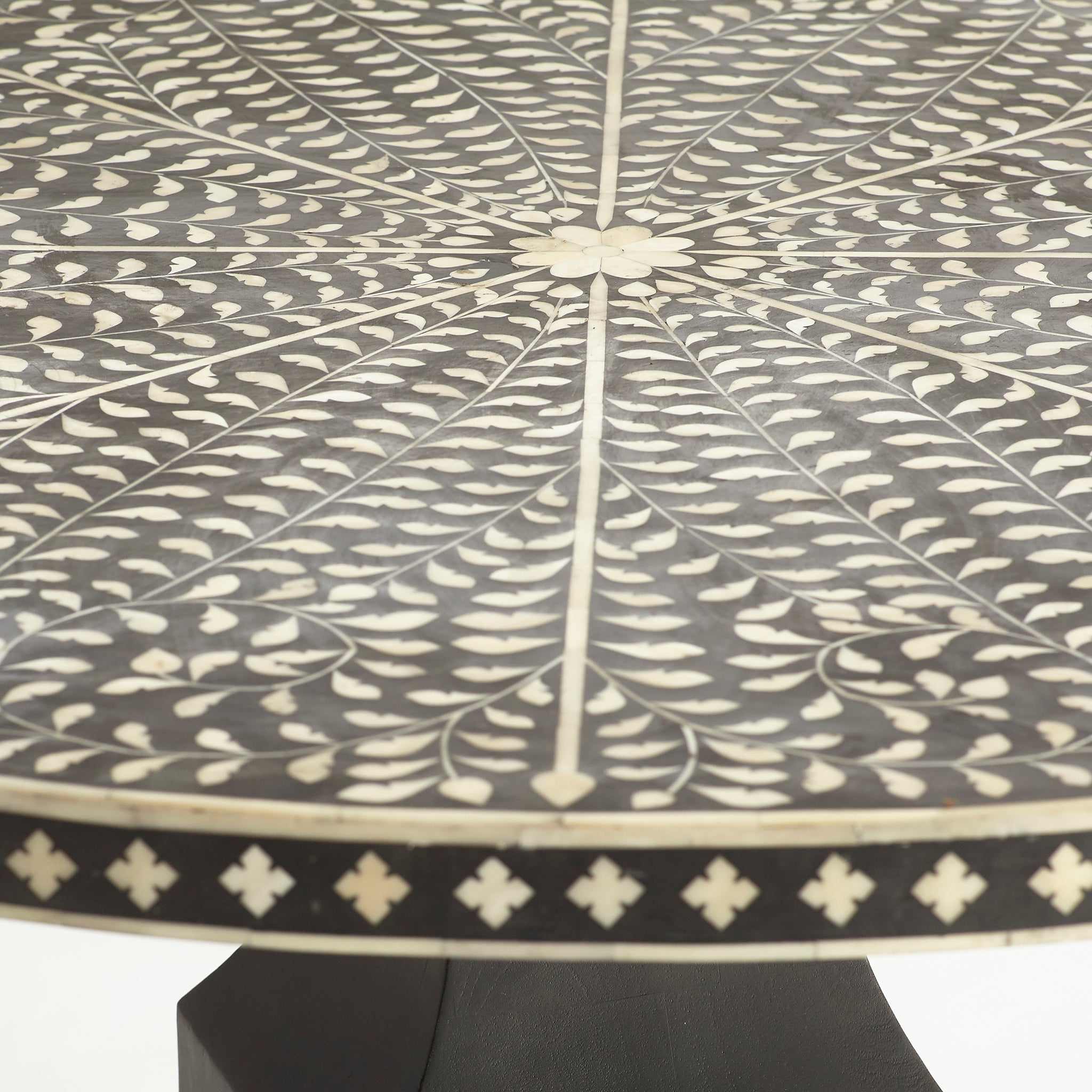 Closeup View of the Moorish Dining Table Top Surface on a White Background