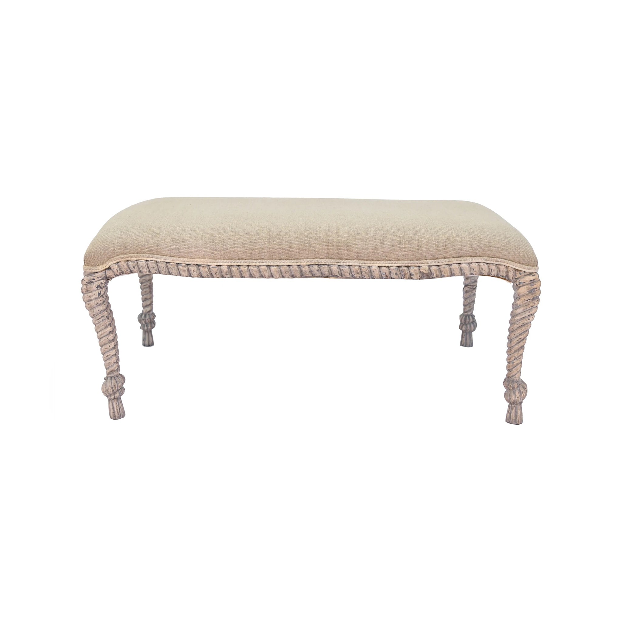 Amal Hand-Carved Rope Bench