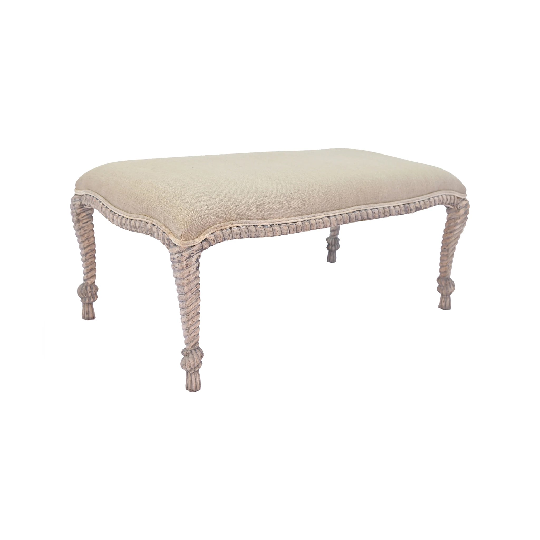 Amal Hand-Carved Rope Bench