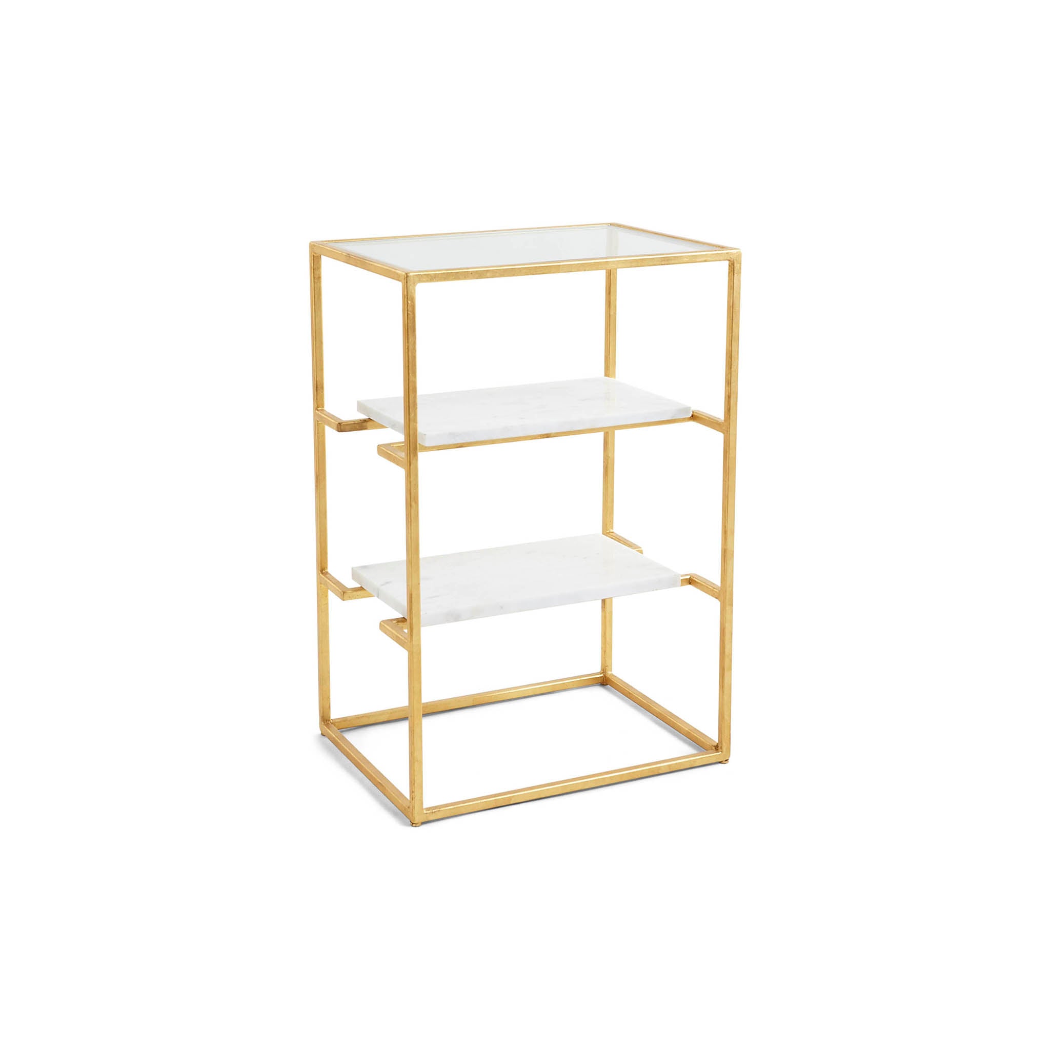 Marble & Gold Leaf Side Table