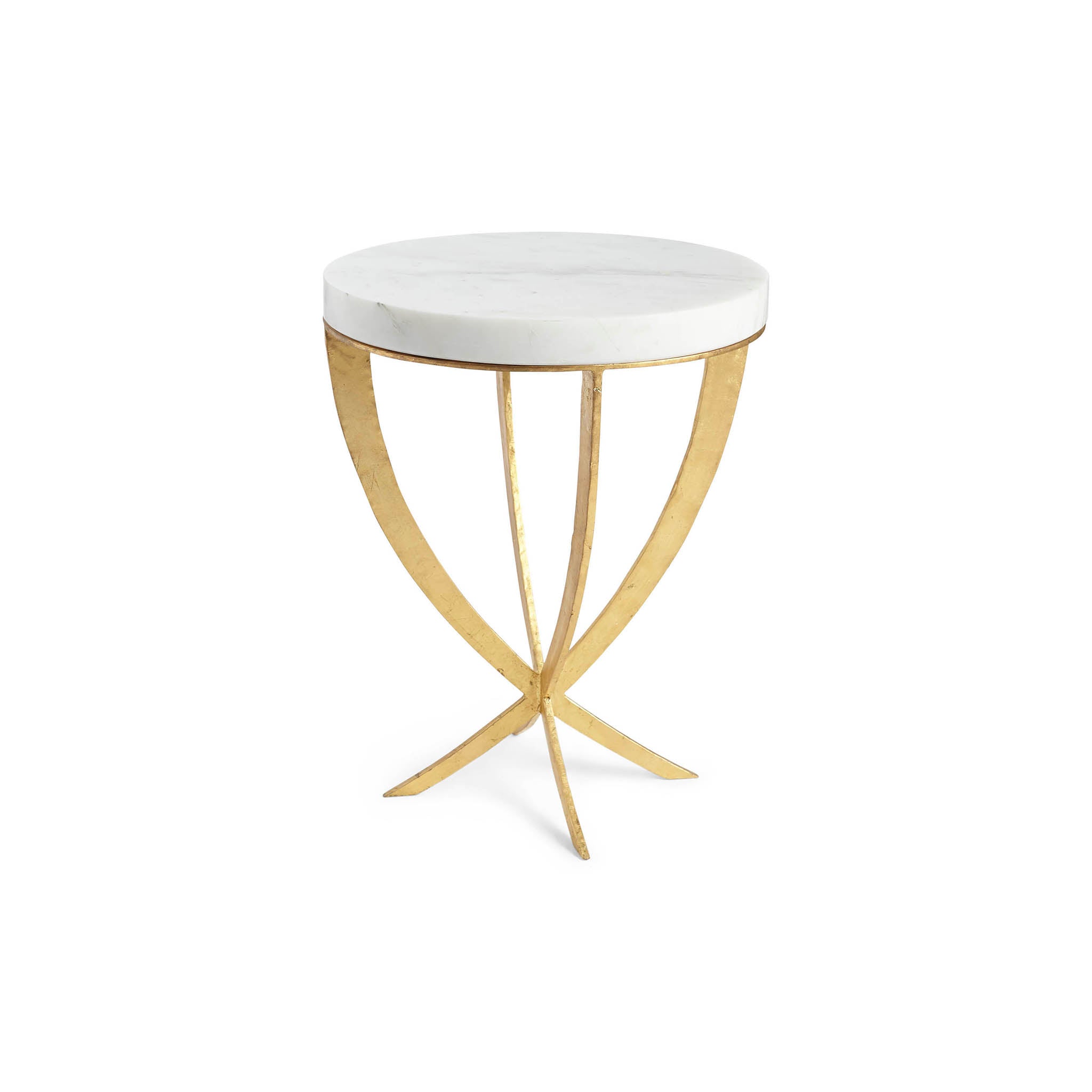 Marble & Gold Leaf Plié Side Table