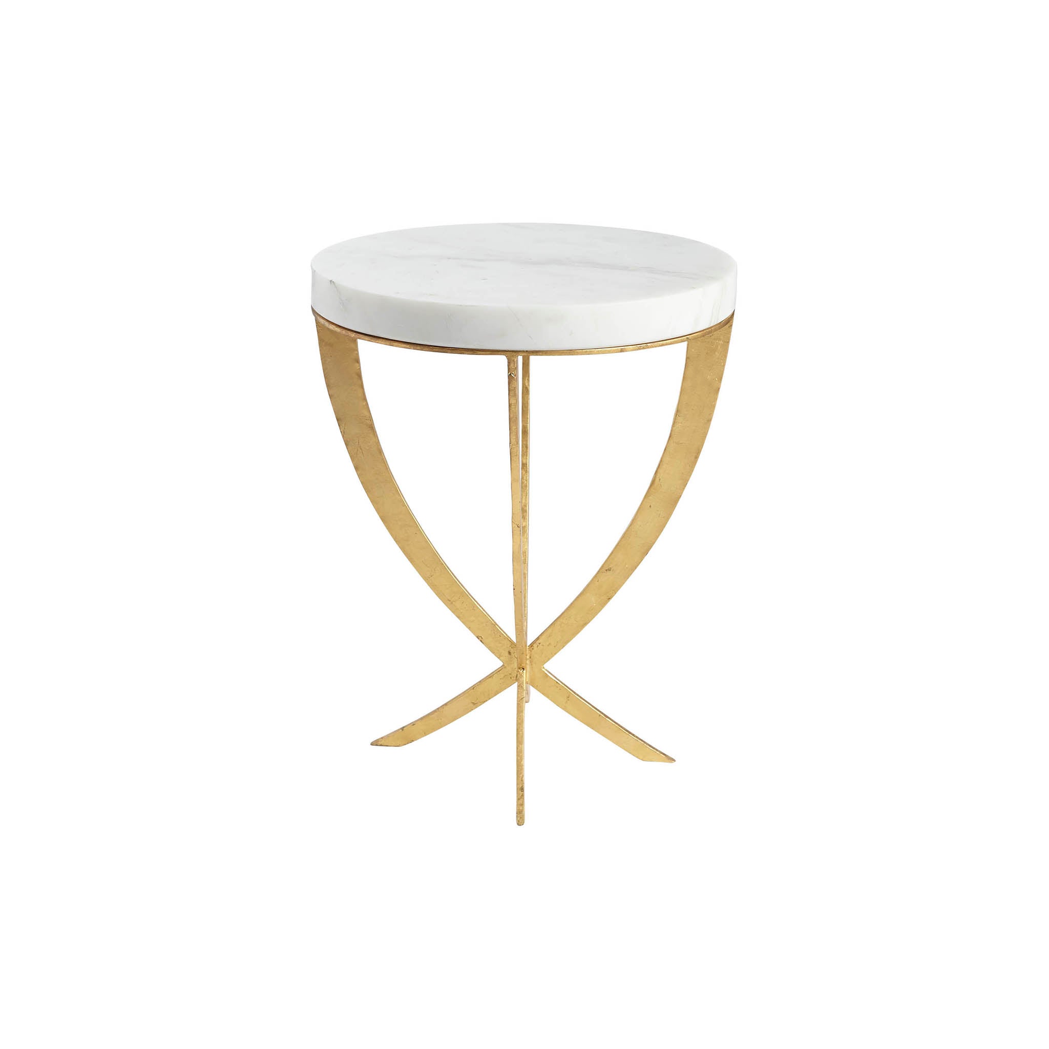 Marble & Gold Leaf Plié Side Table