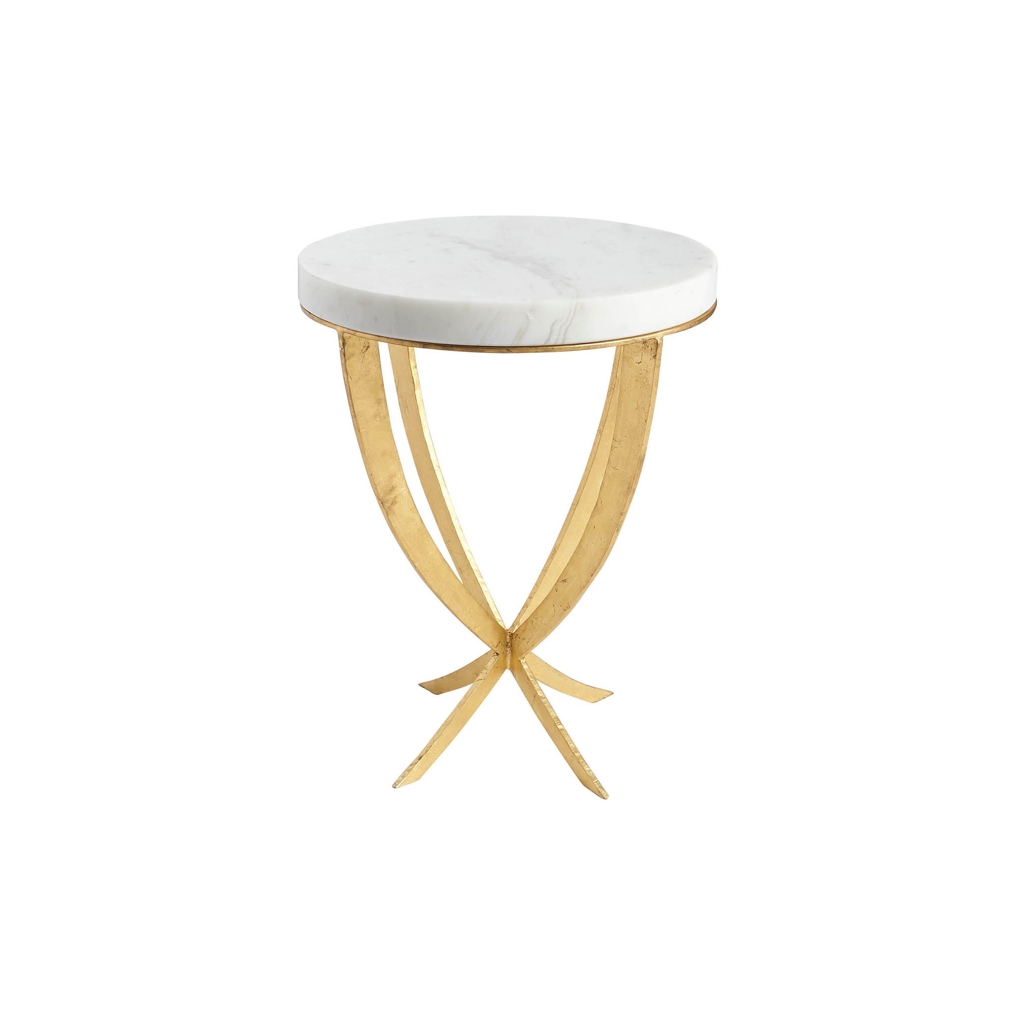 Marble & Gold Leaf Plié Side Table