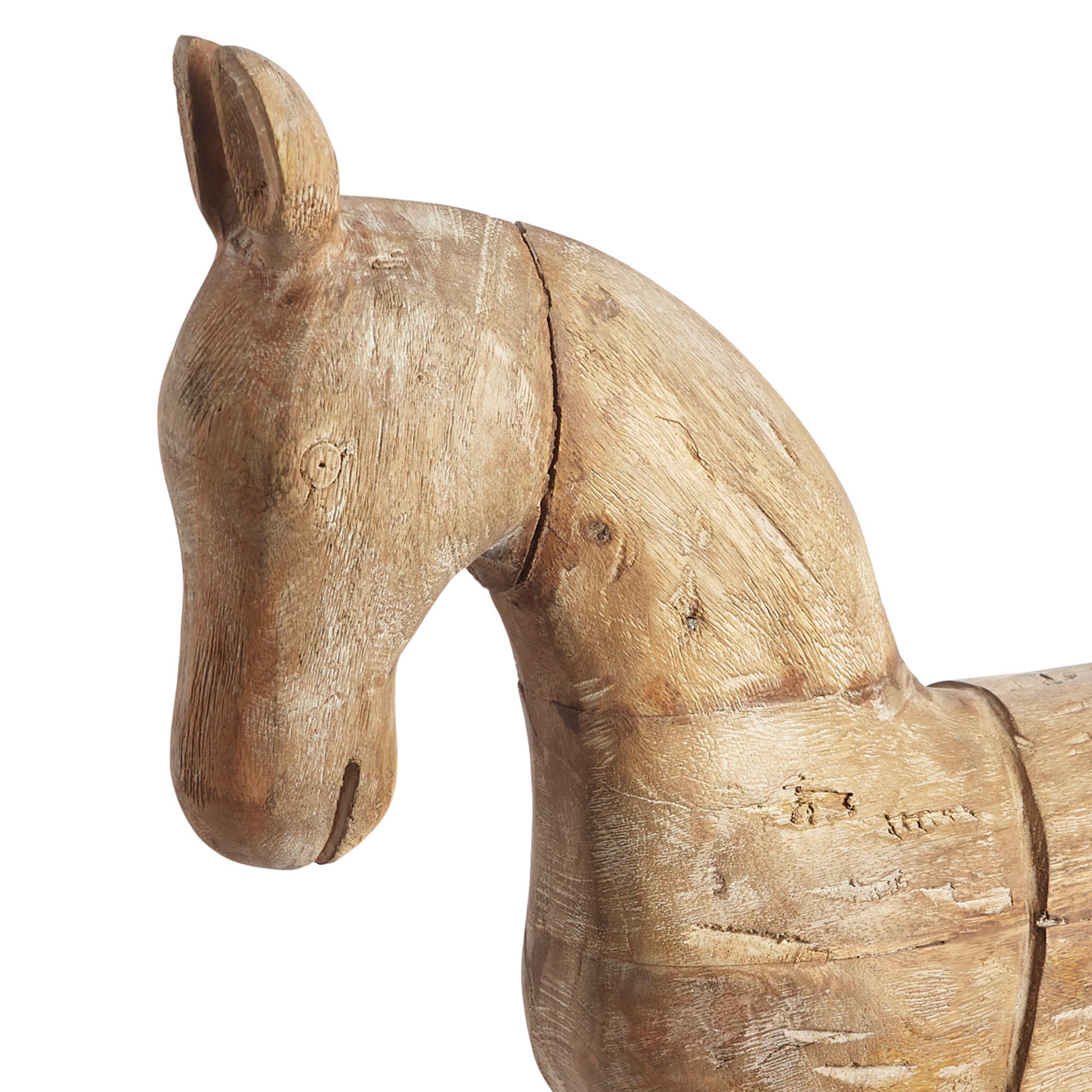 Hand-Carved Trojan Horse on Stand