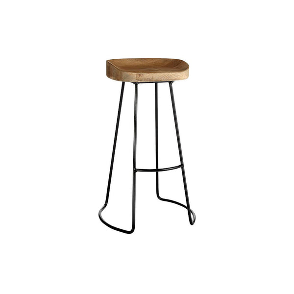 Unfinished Oak Metal Stool | Wisteria