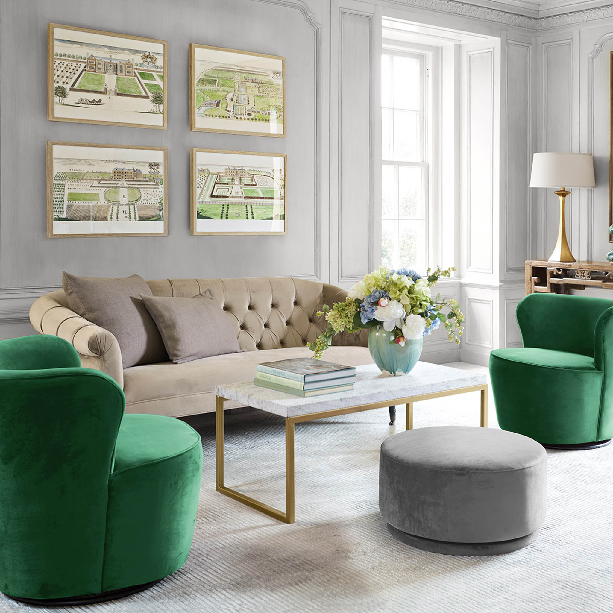 Modern Marble & Iron Coffee Table