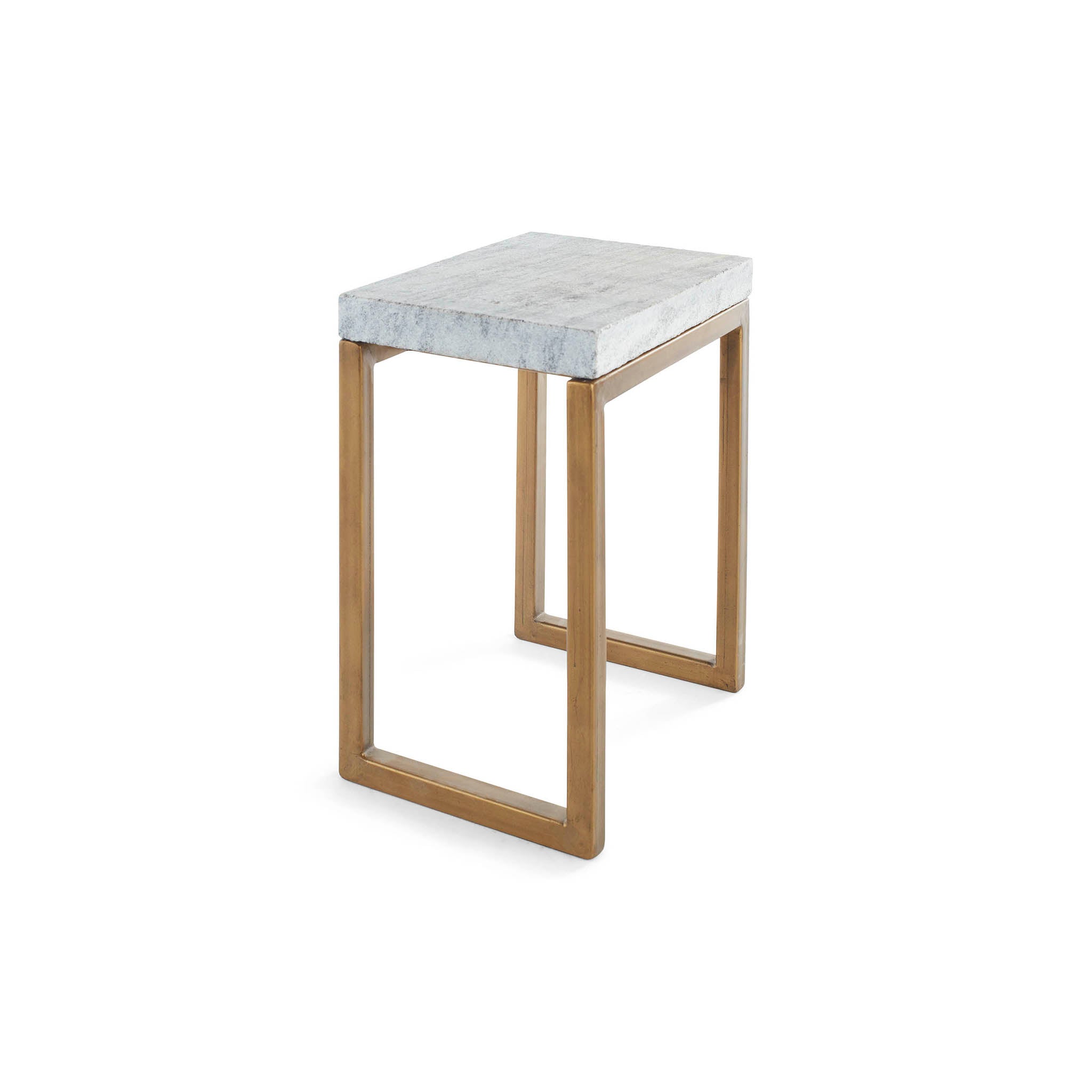 Industrial Marble Topped Side Table