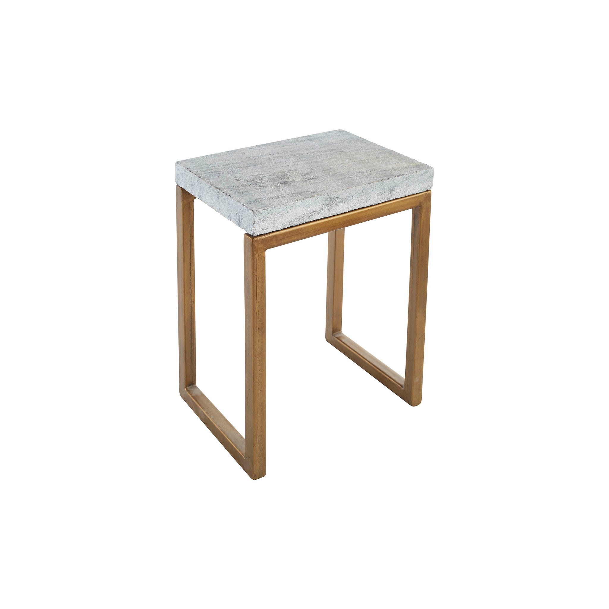 Industrial Marble Topped Side Table