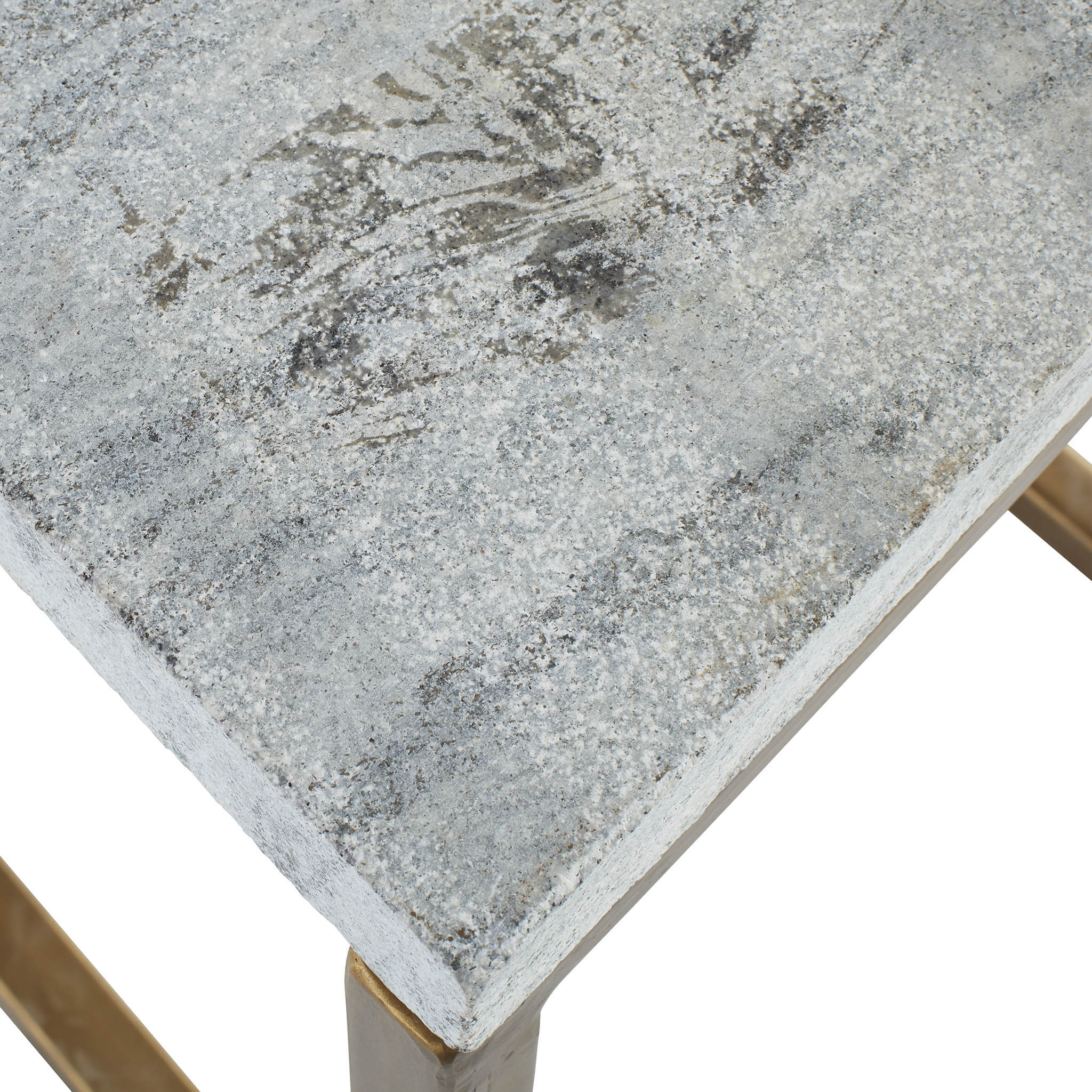Industrial Marble Topped Side Table