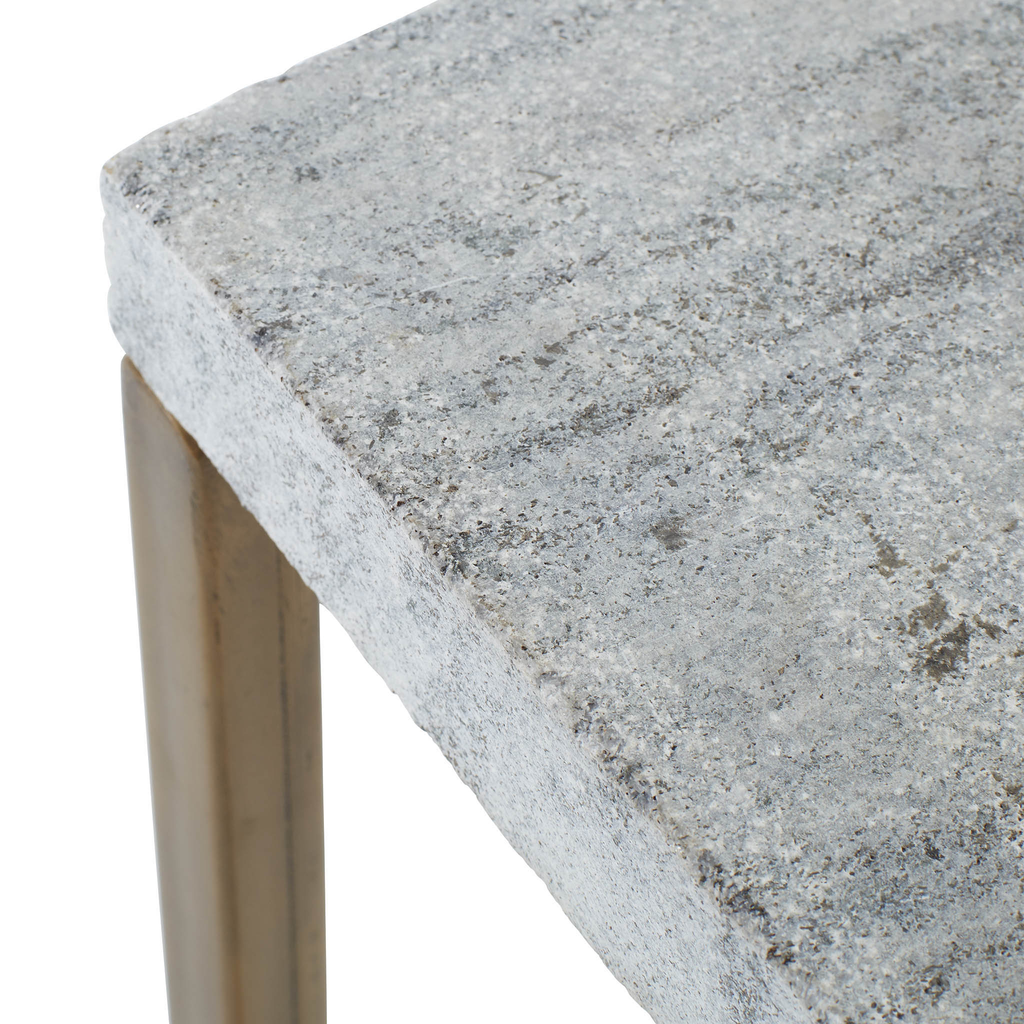 Industrial Marble Topped Side Table