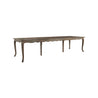 Isometric View of the Expanded  French Country Dining Table - Weathered on White Background