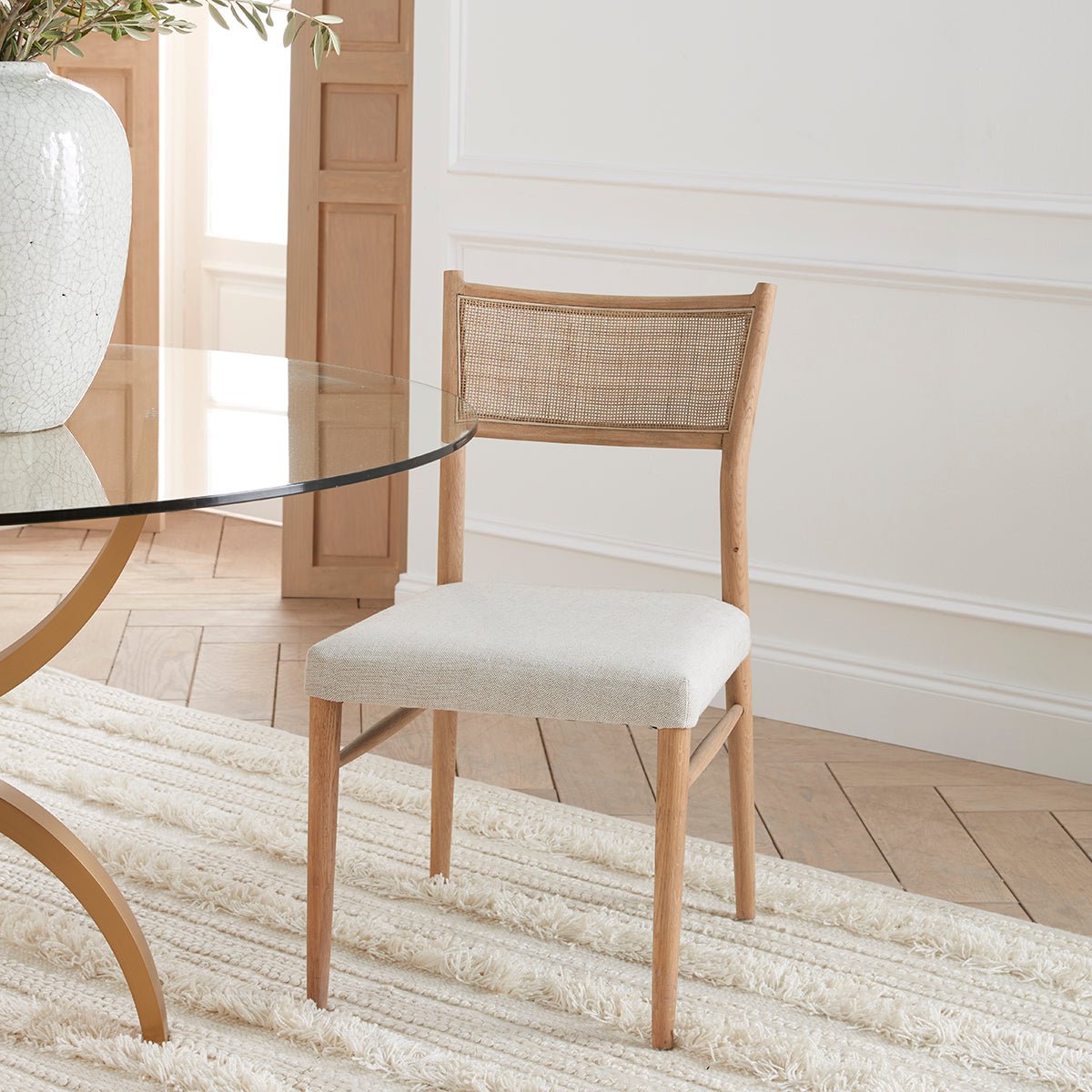 Oak & Rattan - Back Dining Chair, Set of 2 - Wisteria