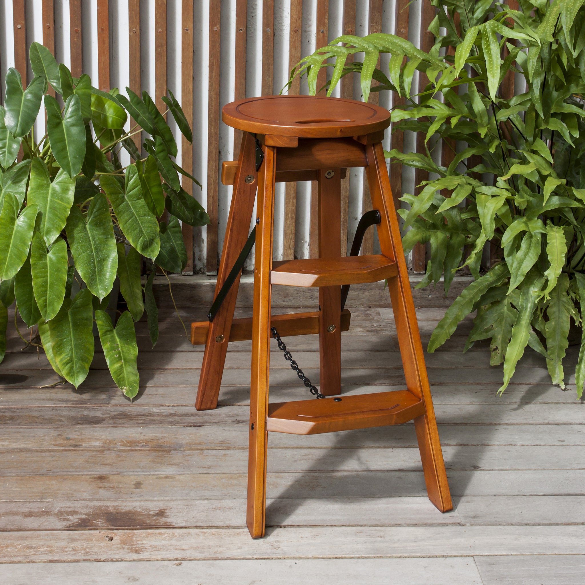 Bar stool discount with folding steps