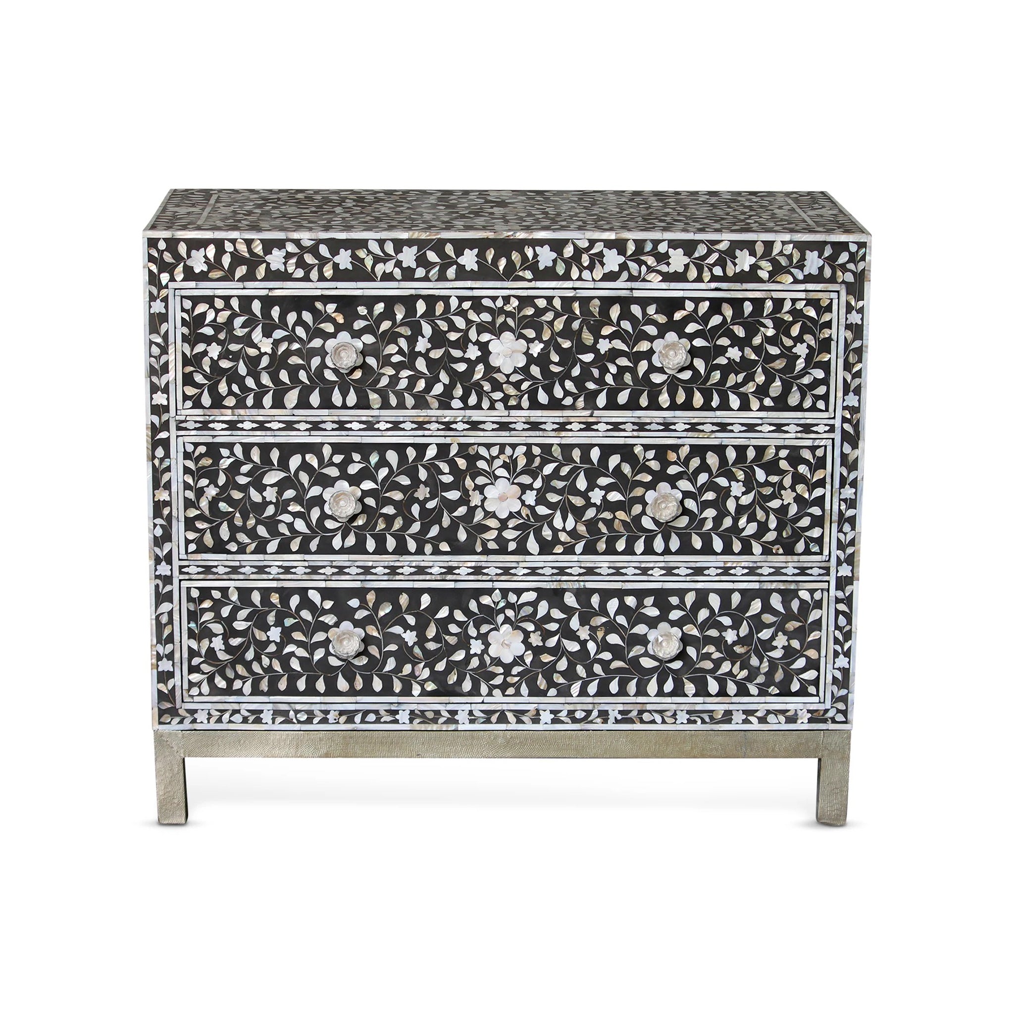 Agra Floral Inlay Chest of Drawers