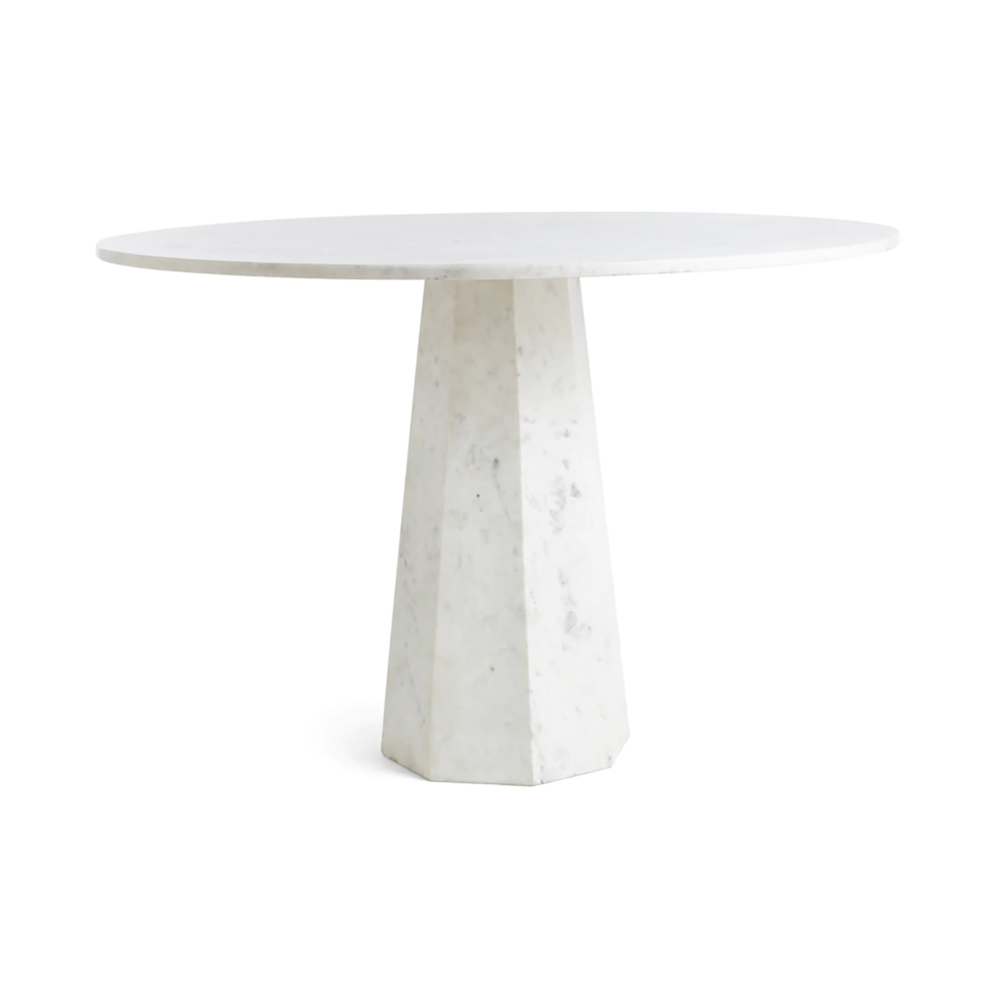Faceted Marble Table on a white background