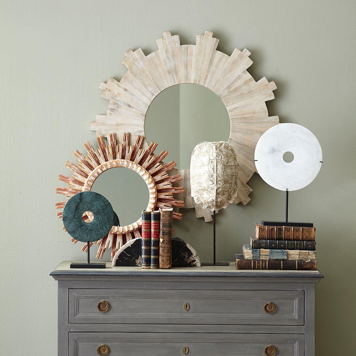 Nouveau Sunburst Mirror | Mango Wood Frame | Wisteria
