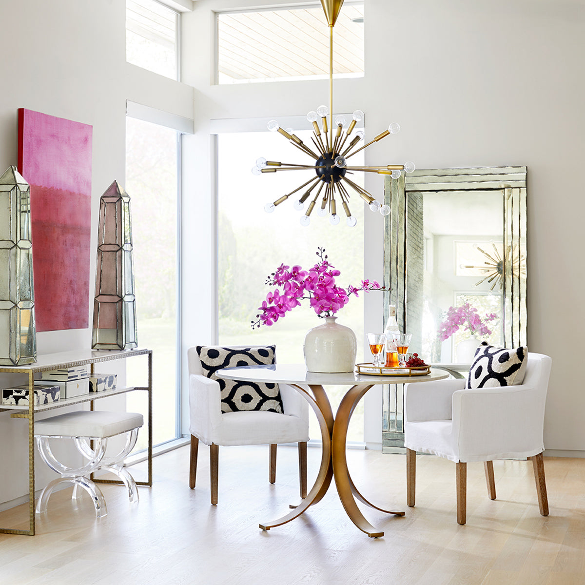 Iron & Marble Wheat Dining Table