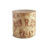 Cylinder Burl Wood Side Table With White background