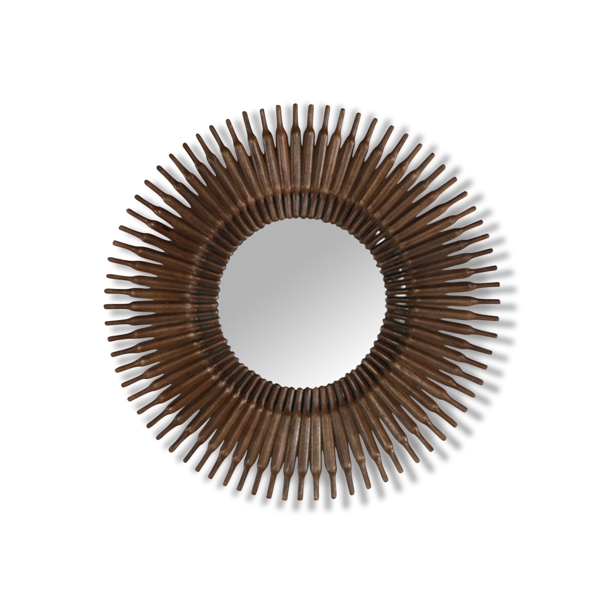 Inaya Hand-Carved Wood Mirror