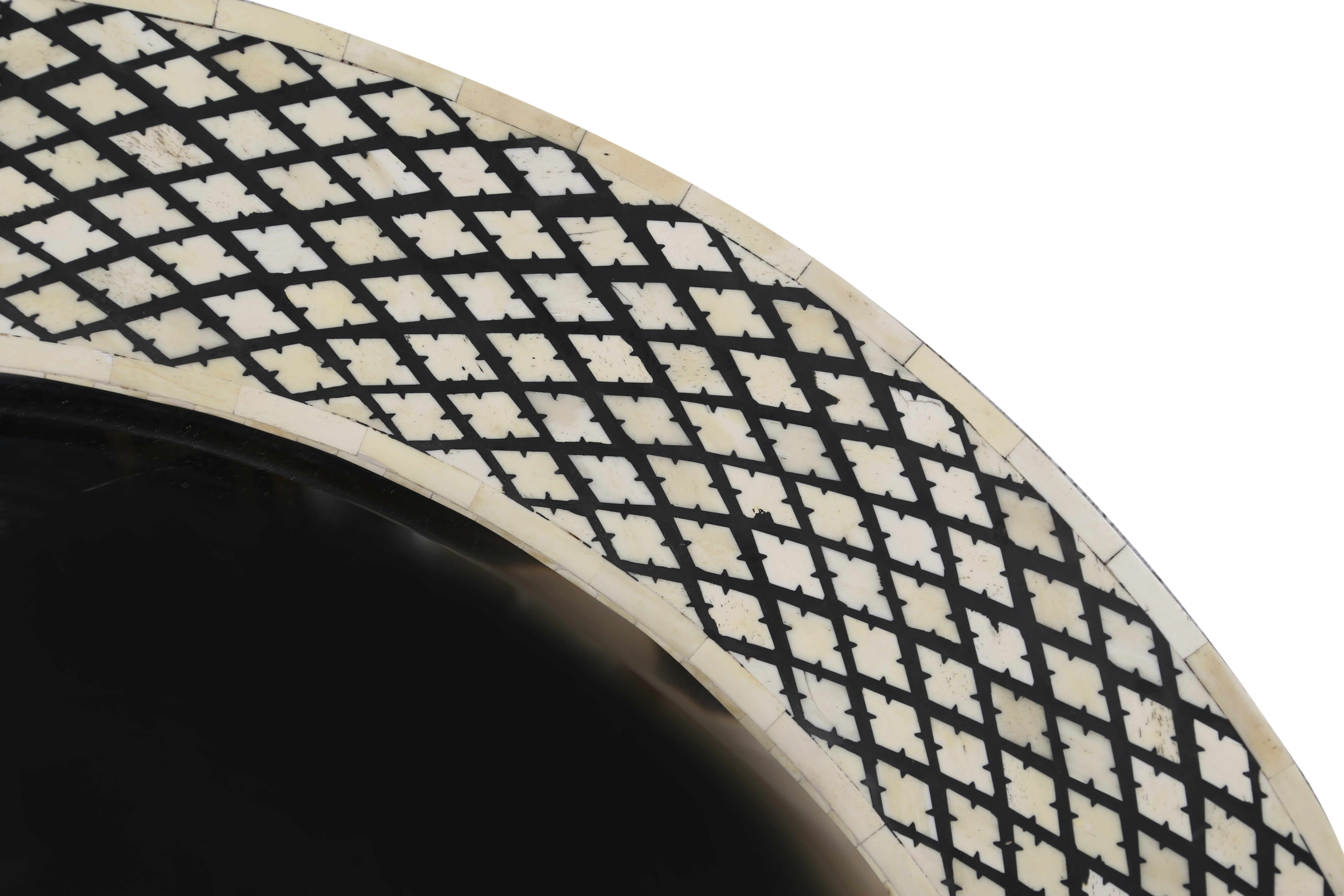 Uma Bone Inlay Round Wall Mirror