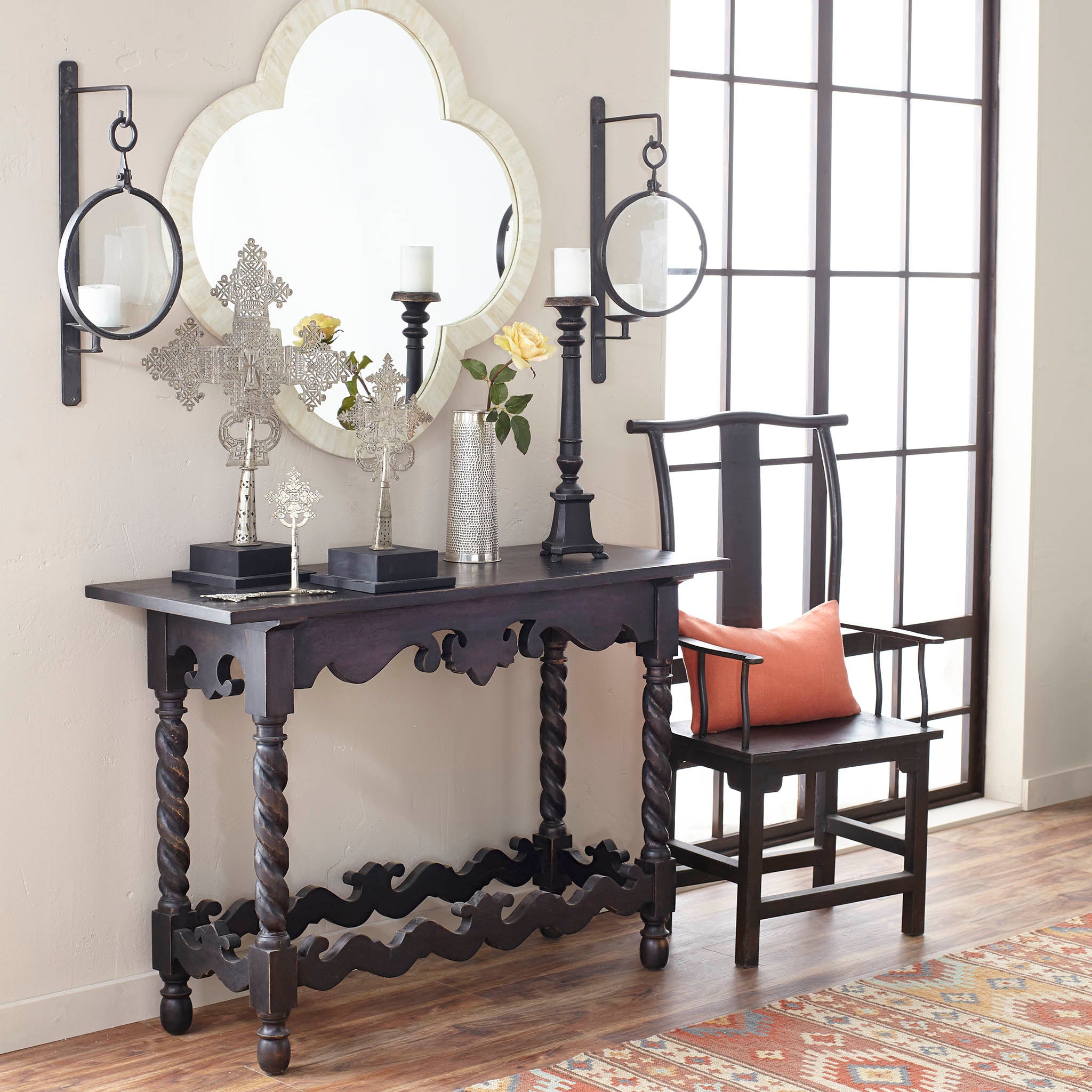 Spanish Colonial Console | Hand-Carved Mango Wood | Wisteria