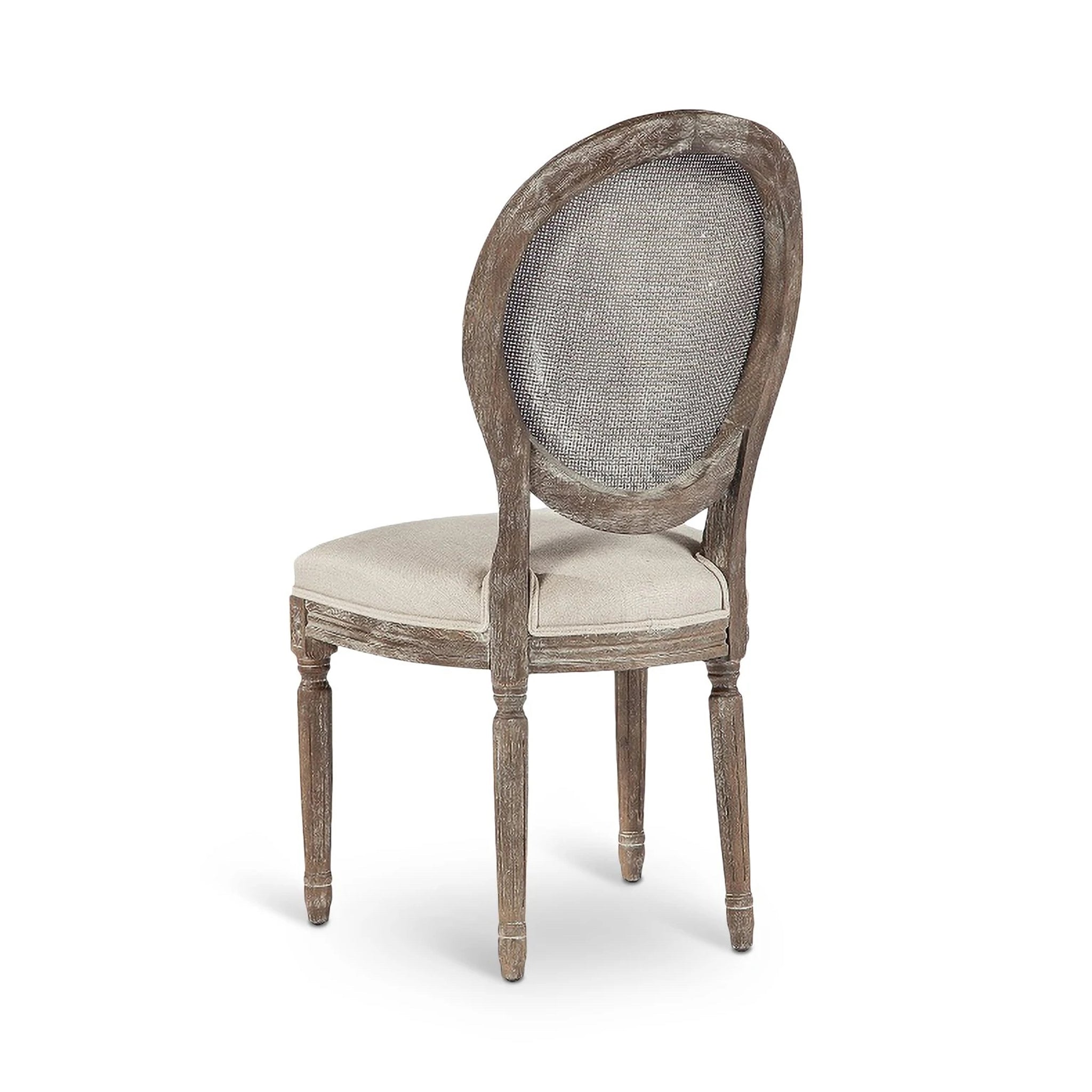 Back Isometric View of the Madame Side Chair on a White Background