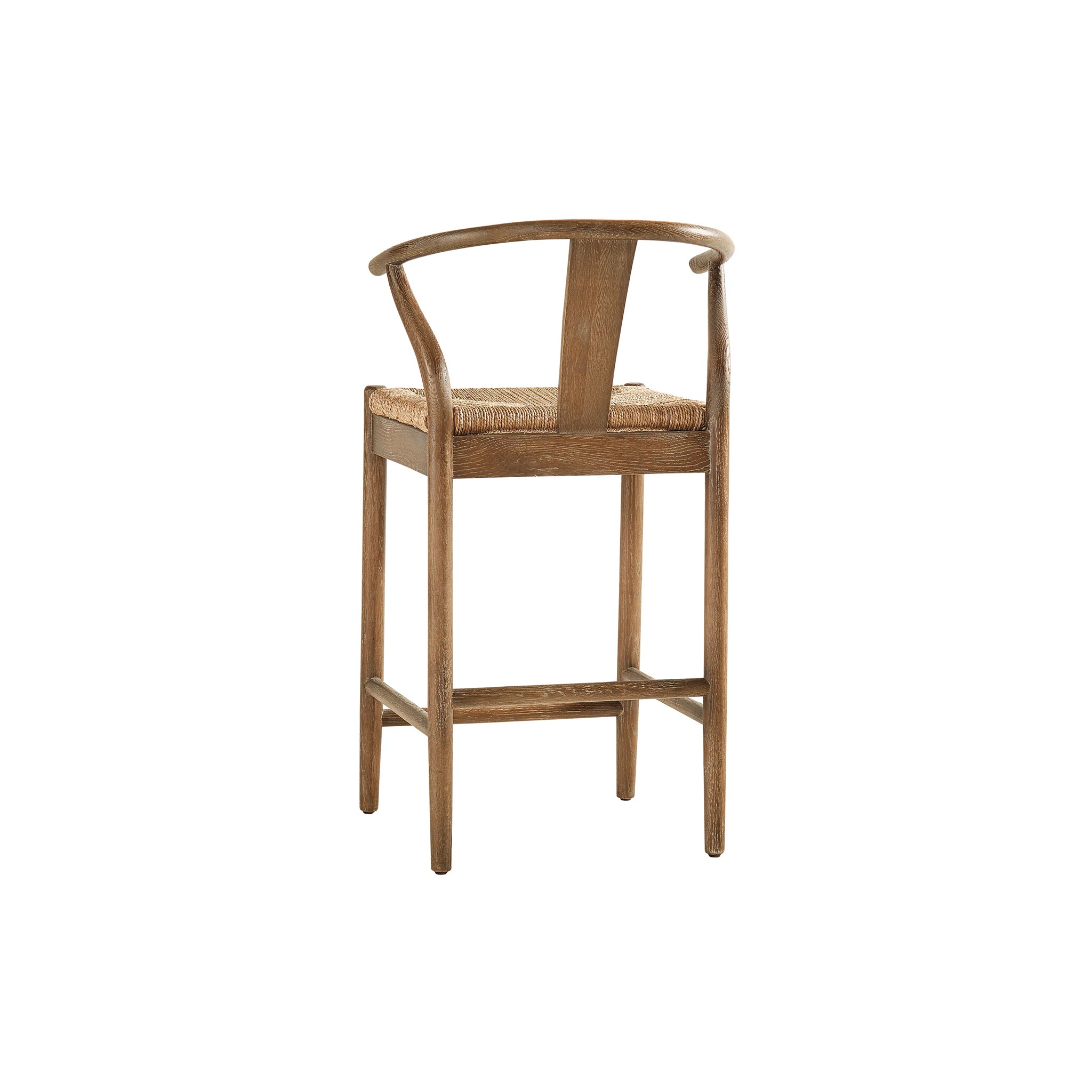 Oak and Seagrass Counter Stool