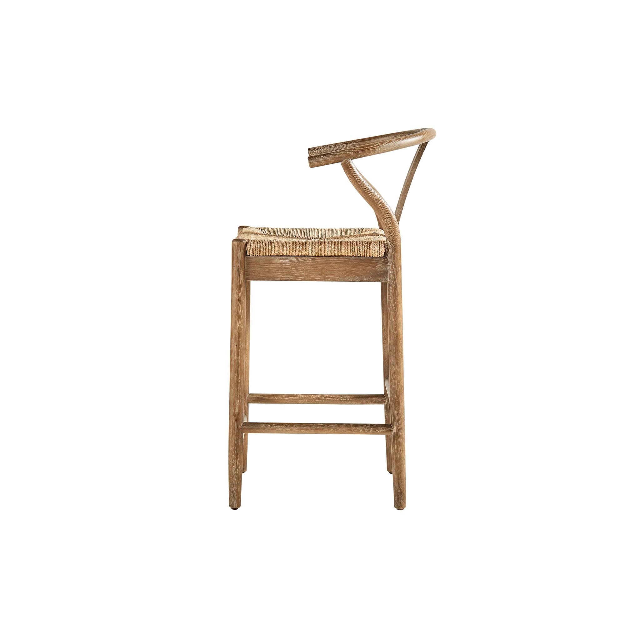 Oak and Seagrass Counter Stool