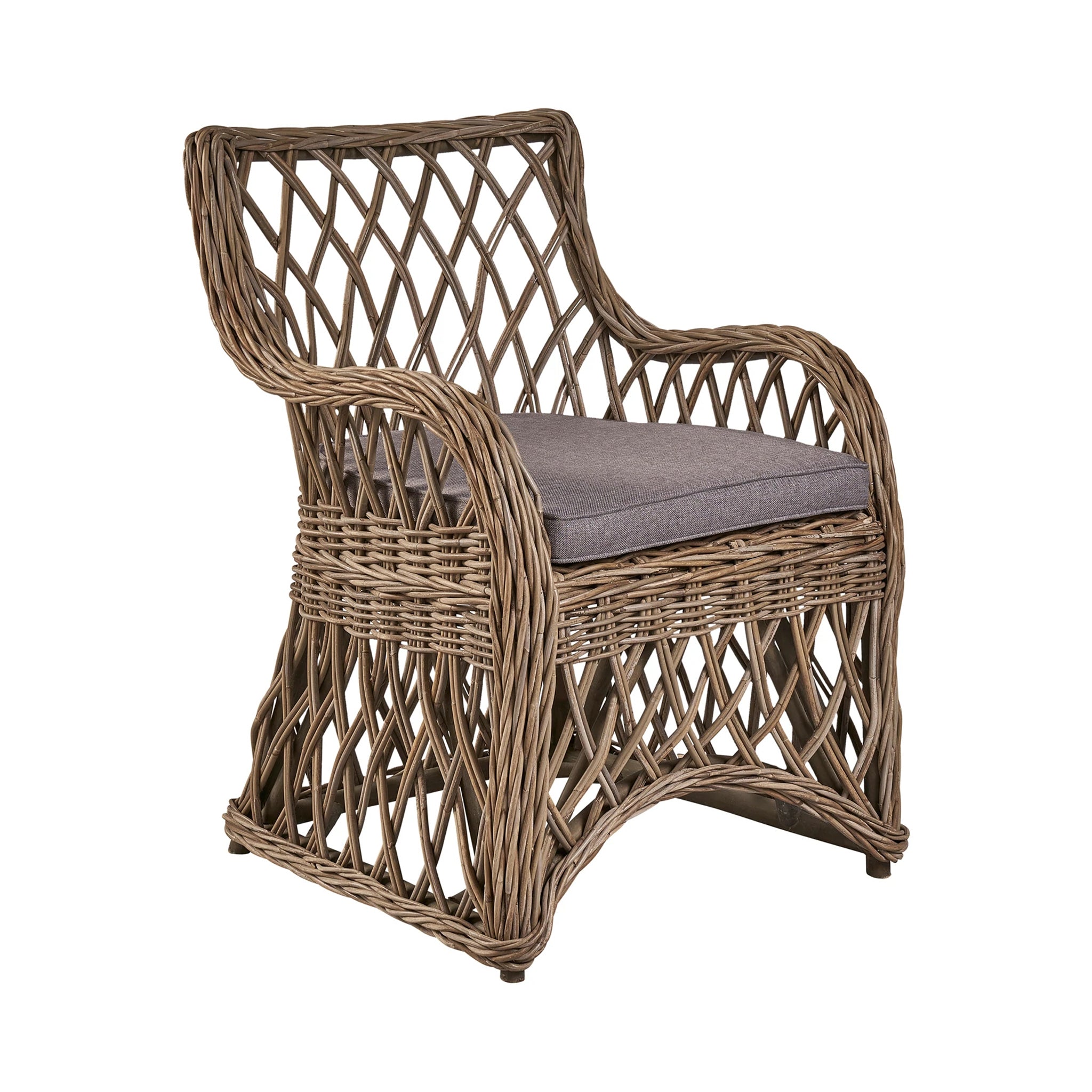 Hand-Woven Rattan Basket Dining Chair - Set of 2