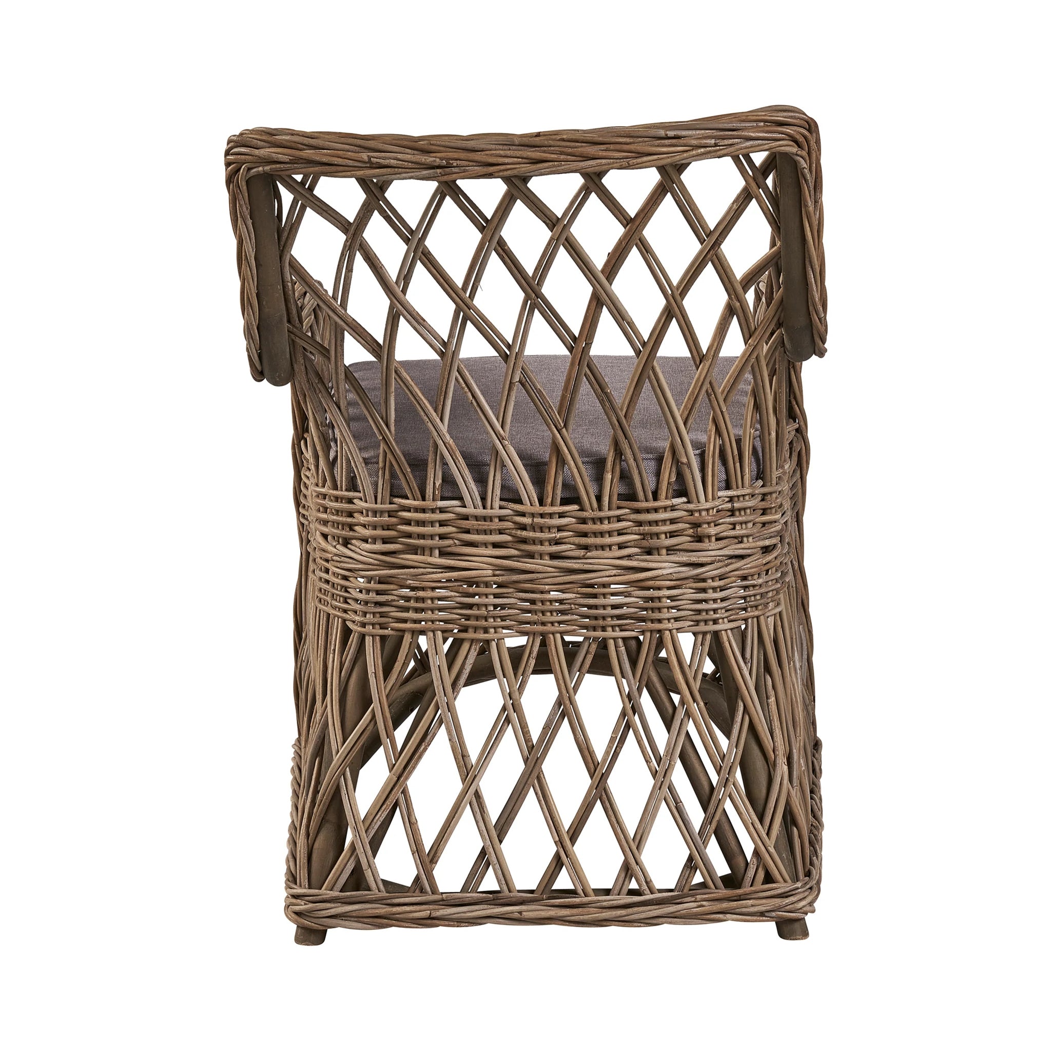 Hand-Woven Rattan Basket Dining Chair - Set of 2