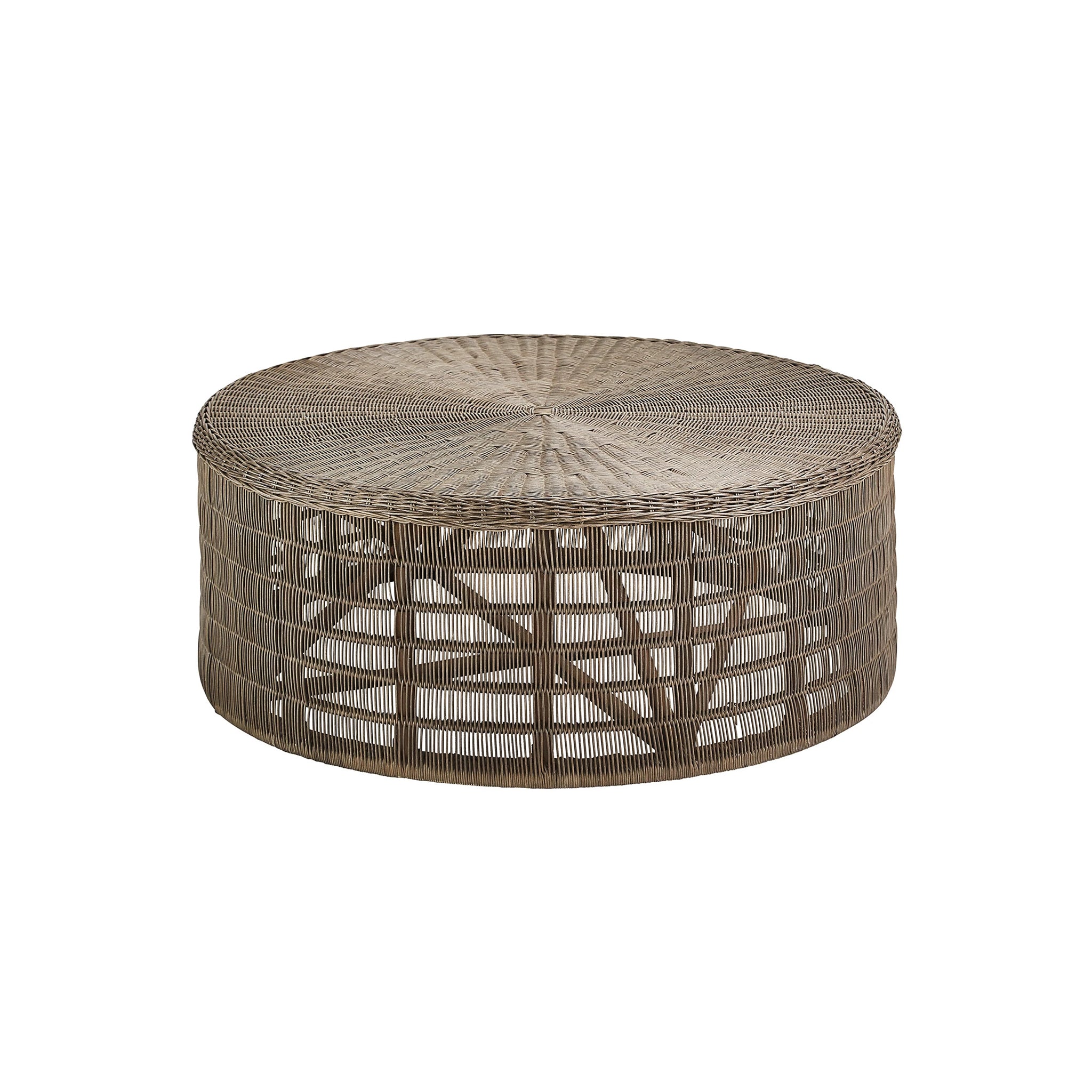 Woven Circular Patio Table with Recessed Base