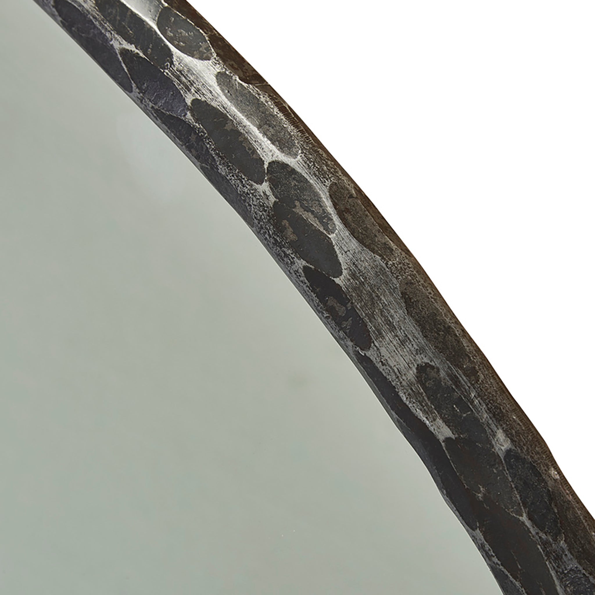 Metallic Hammered Round Mirror