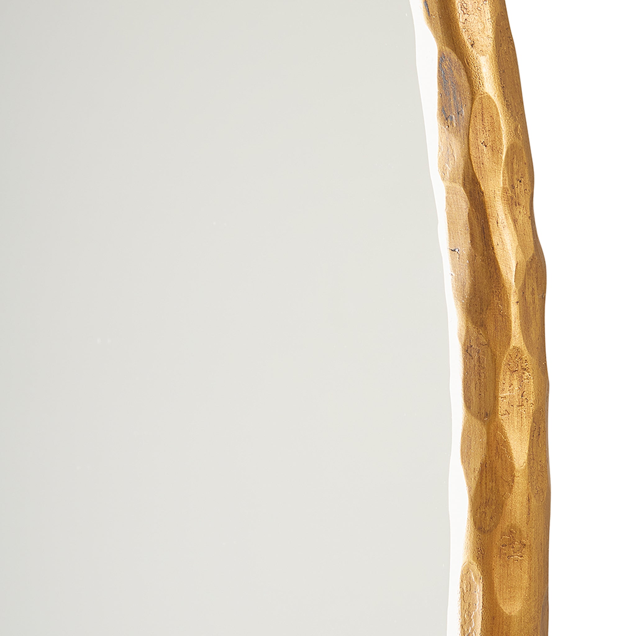 Metallic Hammered Round Mirror