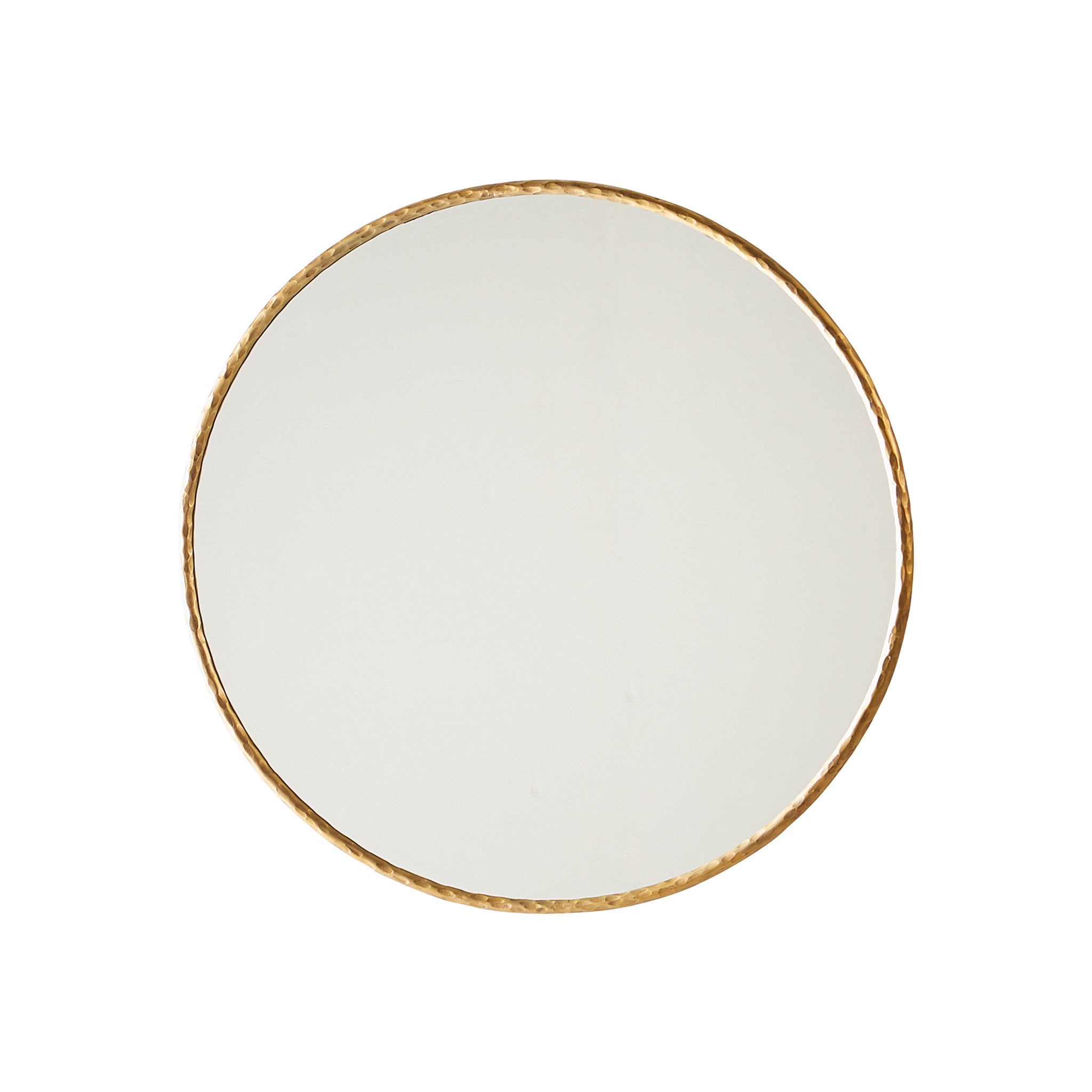 Metallic Hammered Round Mirror