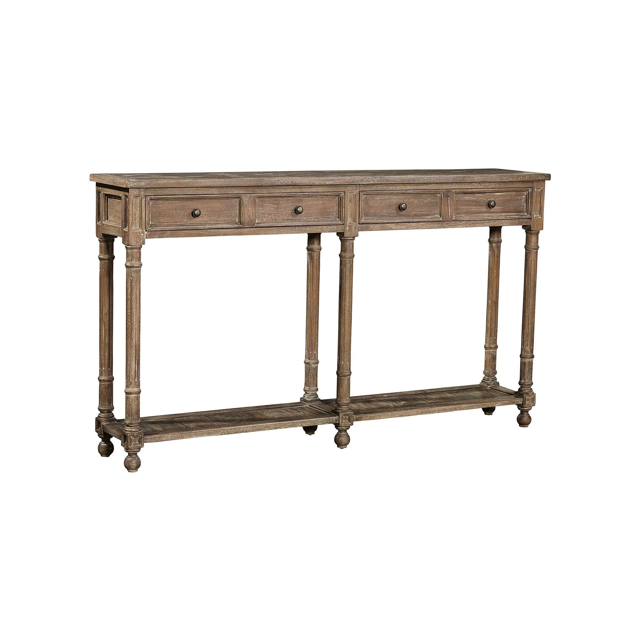 Distressed Mahogany Narrow Console