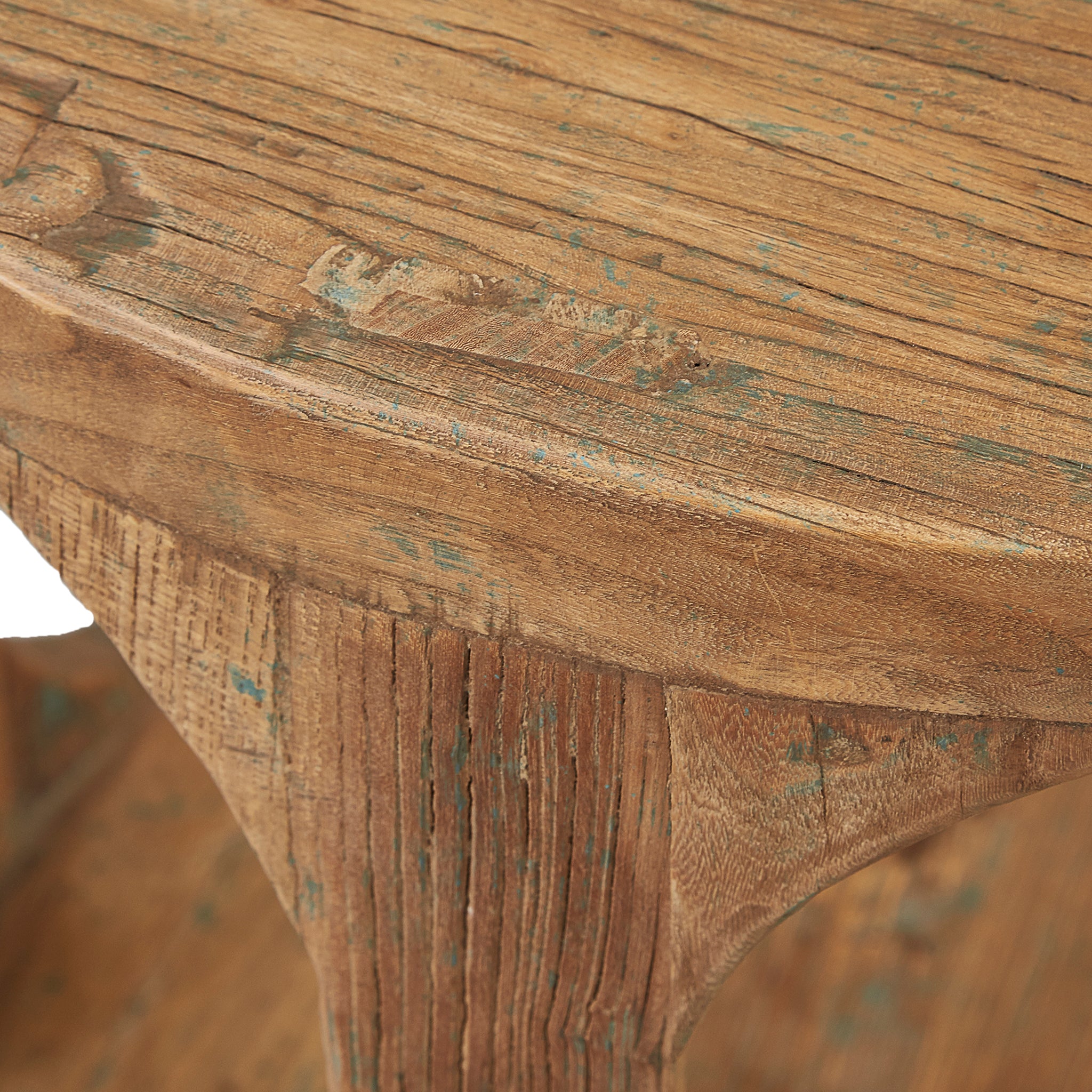 Round Reclaimed Elm End Table