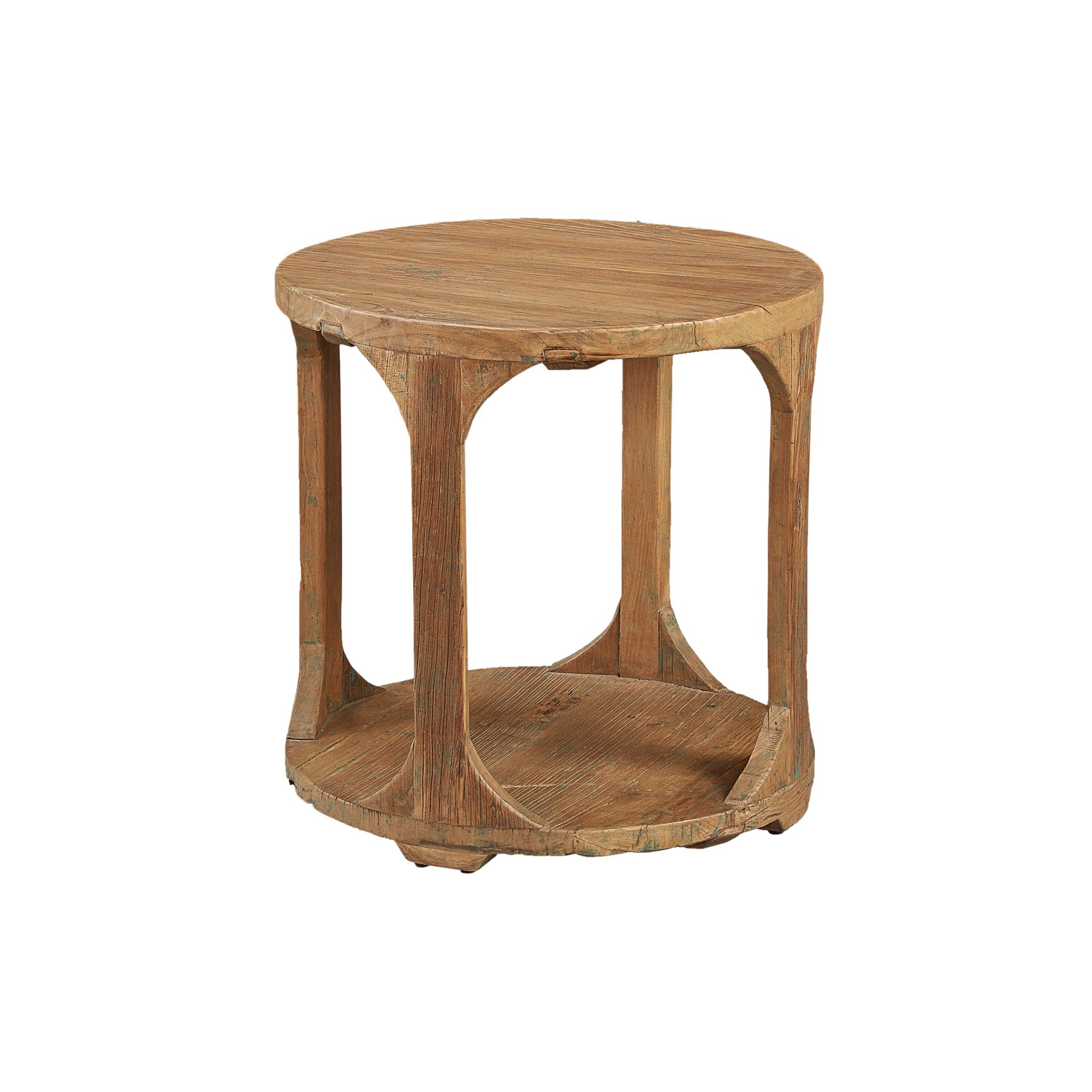 Round Reclaimed Elm End Table