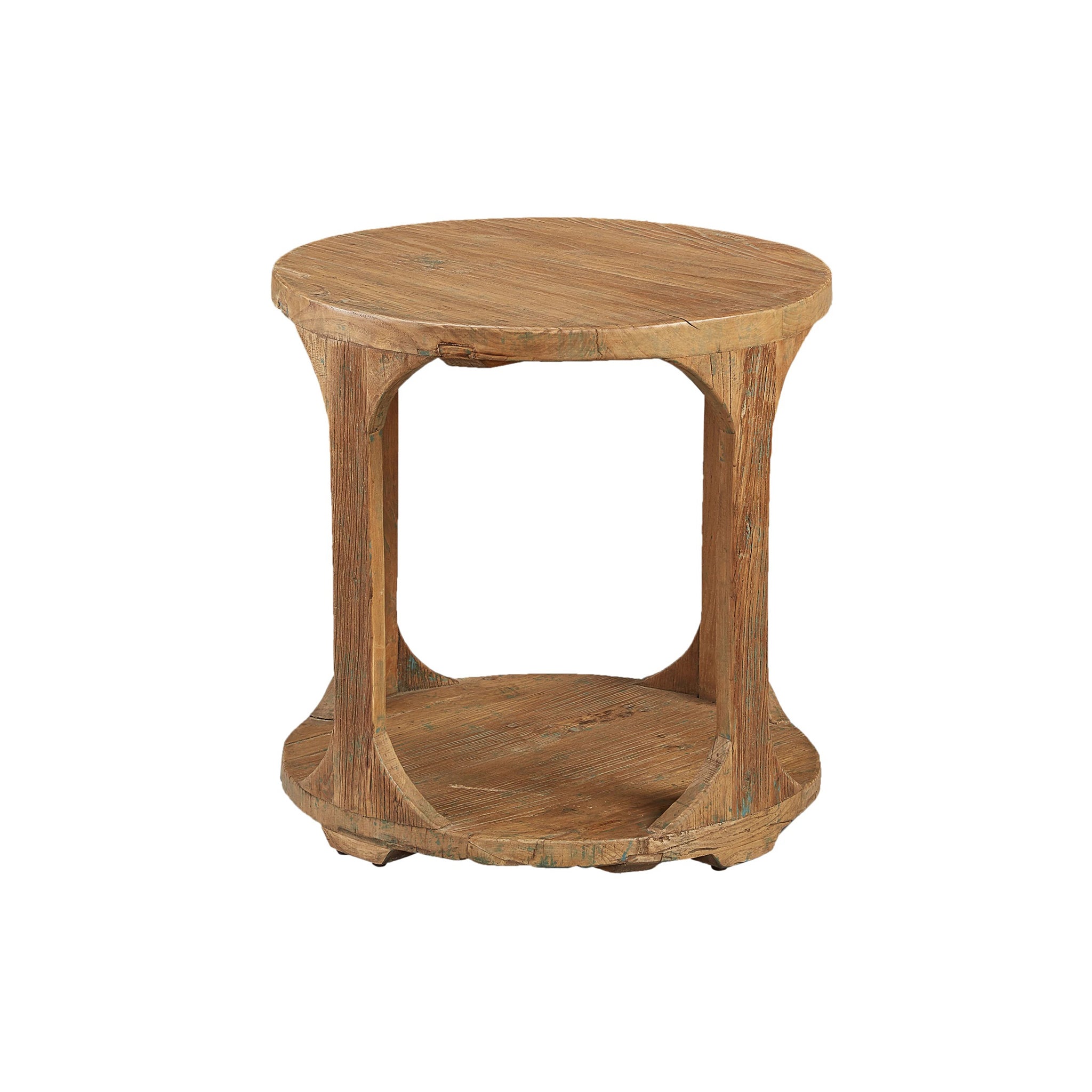 Round Reclaimed Elm End Table