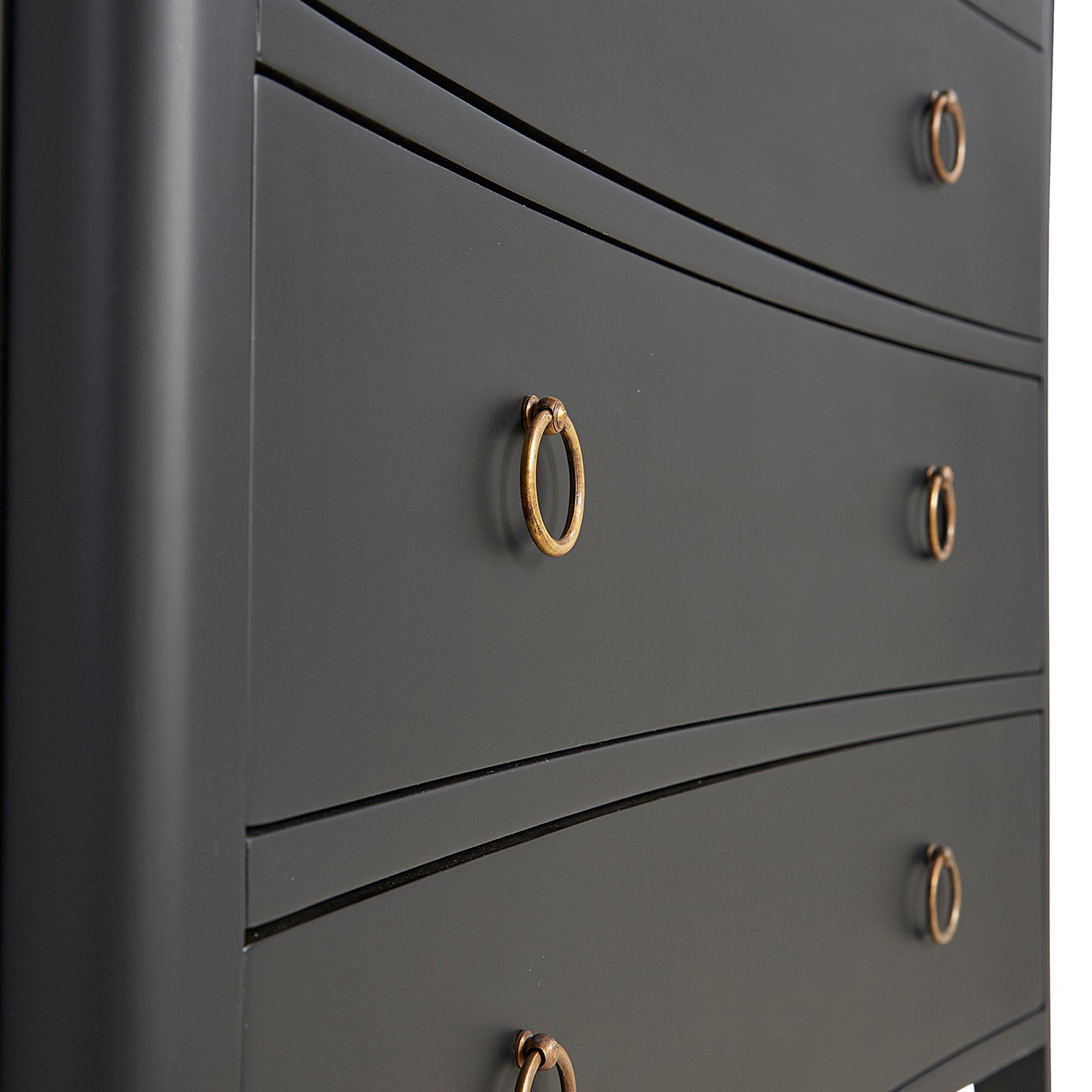 Black Mahogany Concave 3-Drawer Chest