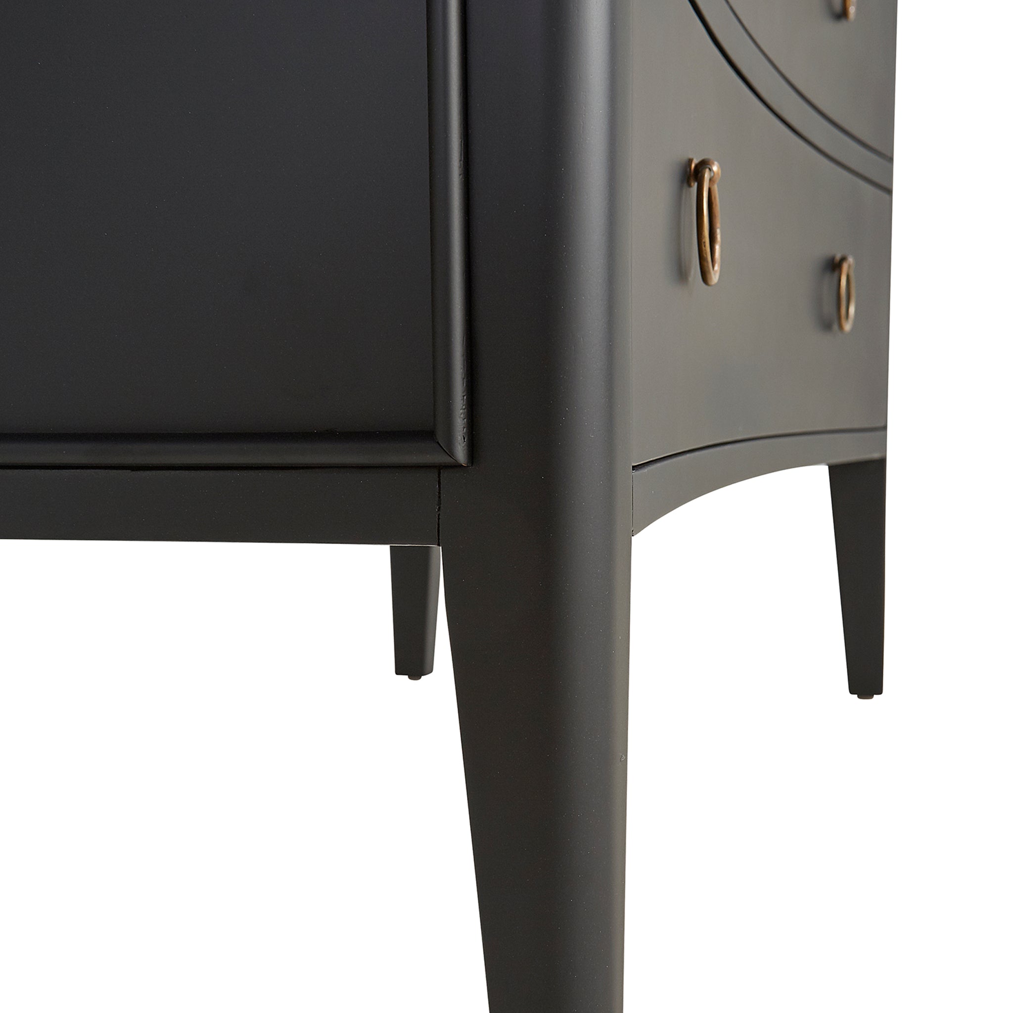 Black Mahogany Concave 3-Drawer Chest