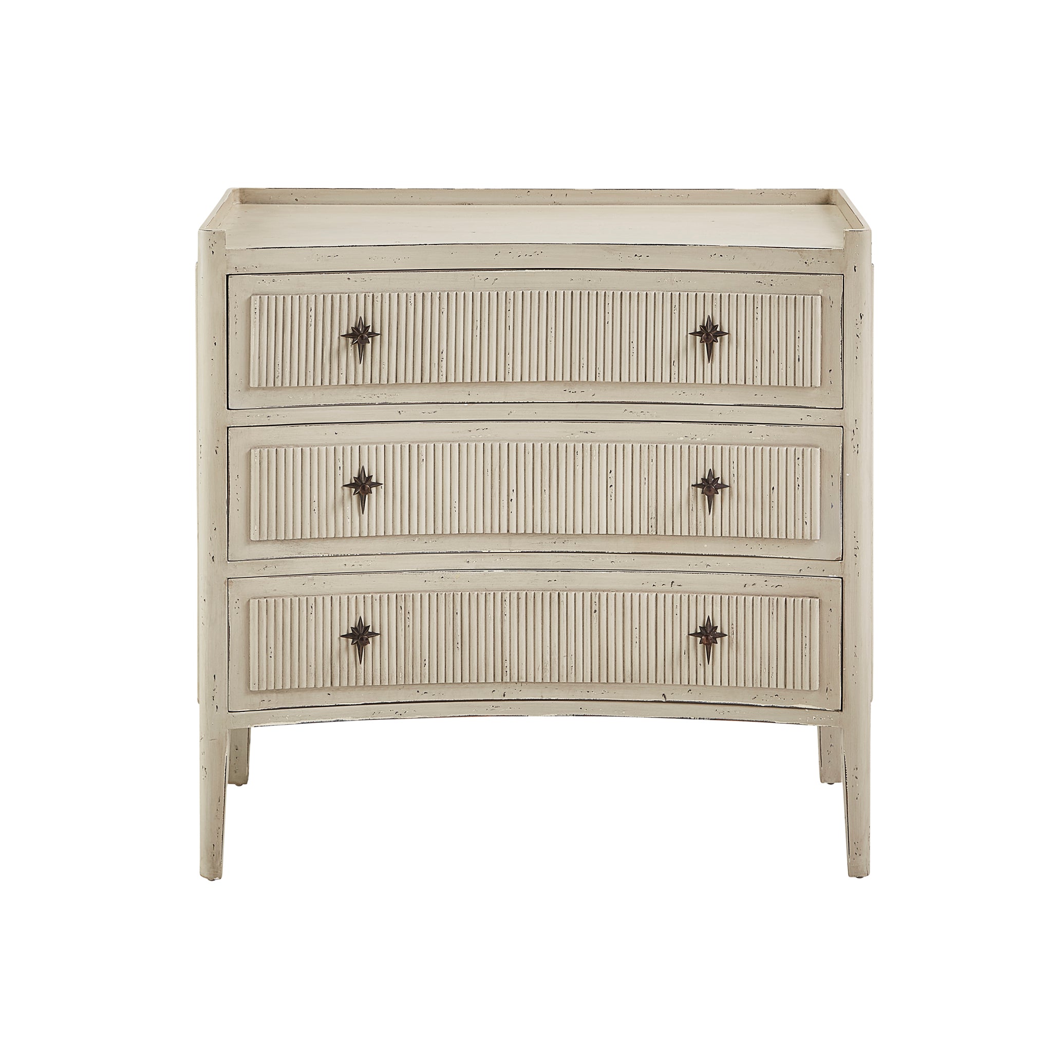 Mahogany Fluted Chest with Star Pulls