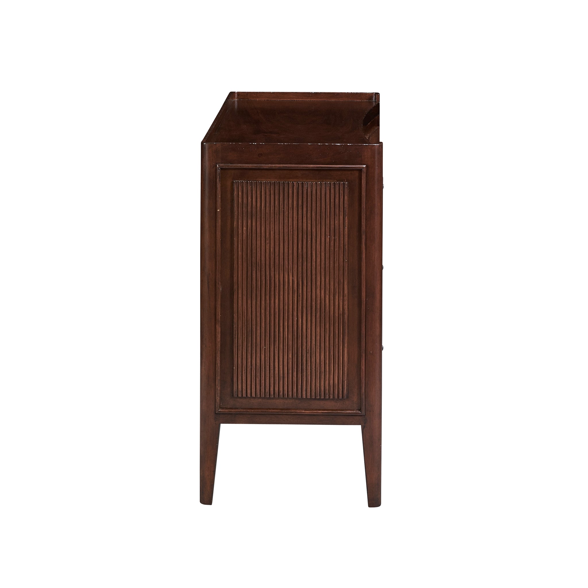 Mahogany Fluted Chest with Star Pulls