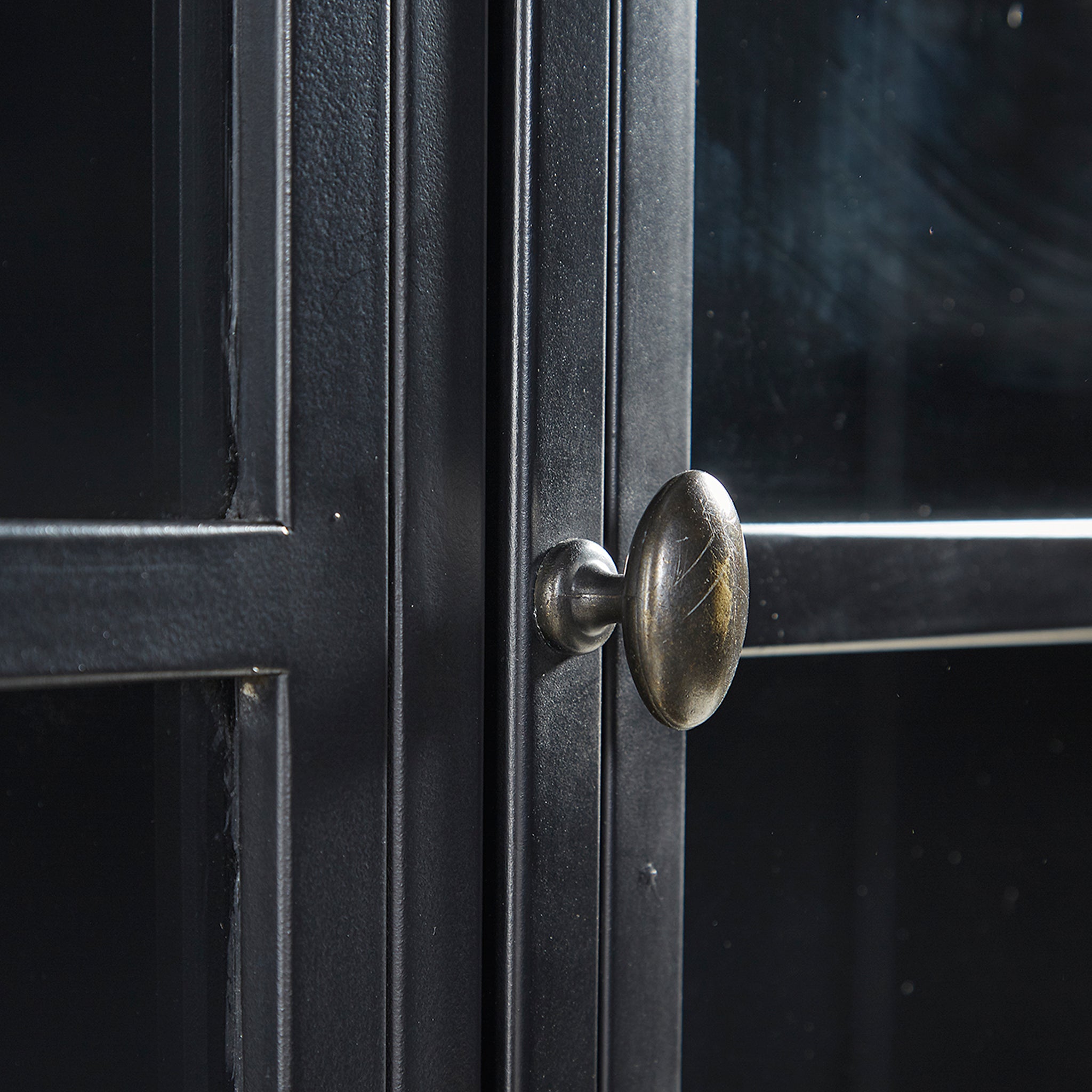 Arched Metal and Glass Cabinet