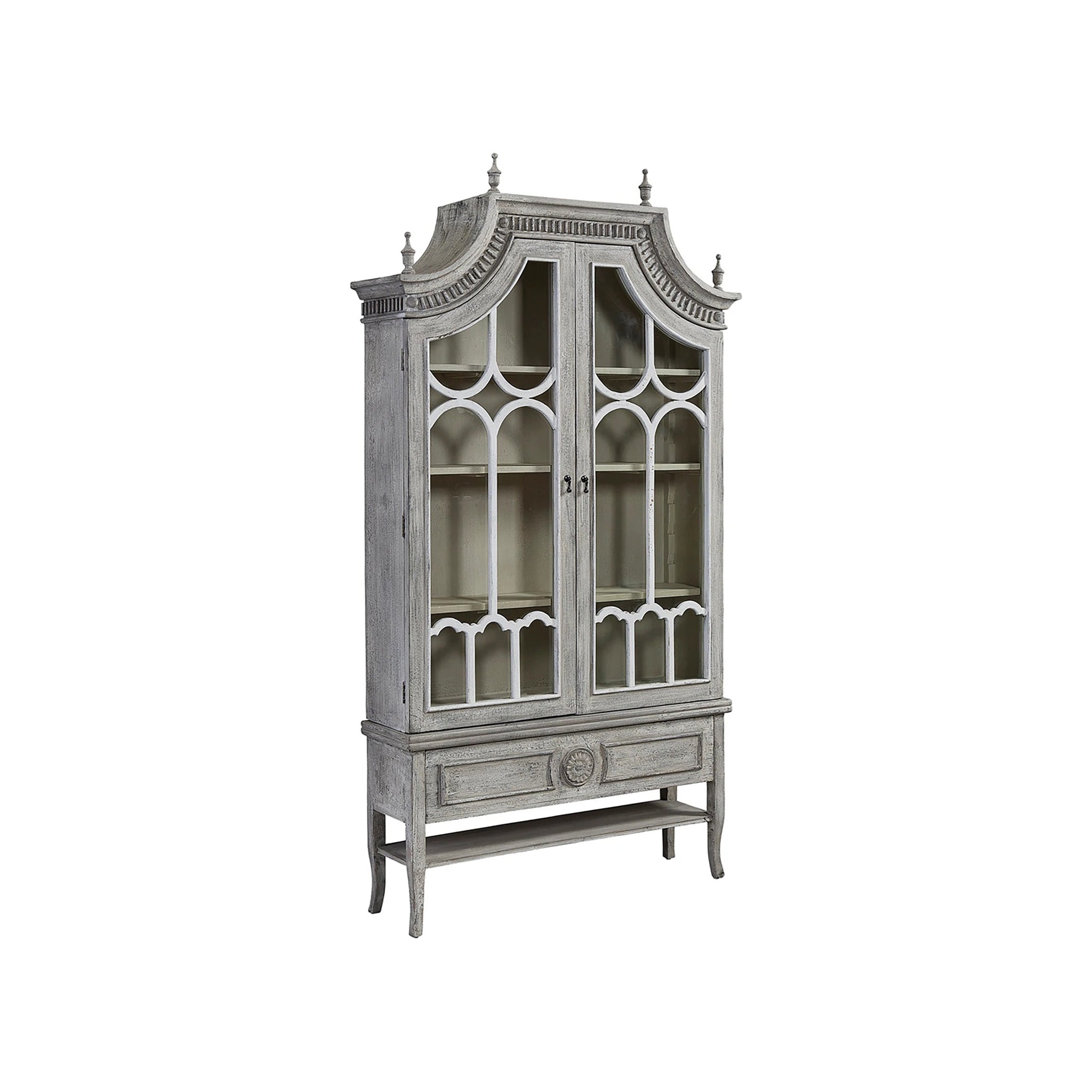 Gothic Castle Glass-Front Cabinet